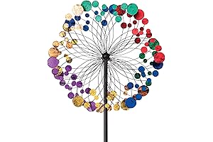 Bits and Pieces Kaleidoscope Wind Spinner - 75" Metallic, Rainbow Yard Art Decoration