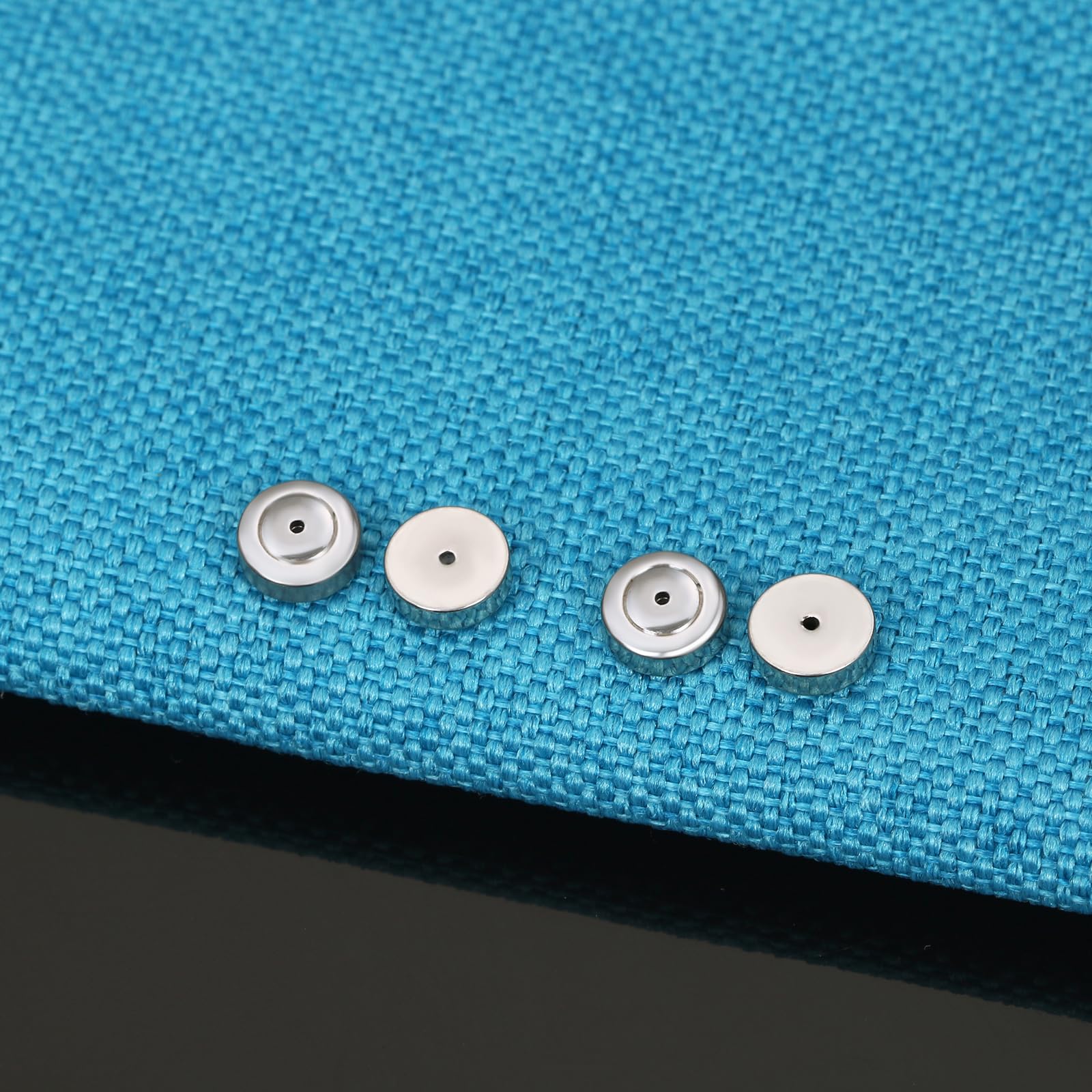 Earring Backs for Droopy Ears, AKRUWELRY 4pcs Stainless Steel Dics Earring Backs for Studs,Large Locking Pierced Support Lifters Replacement for Heavy Earrings,Comfort Backers,White Gold