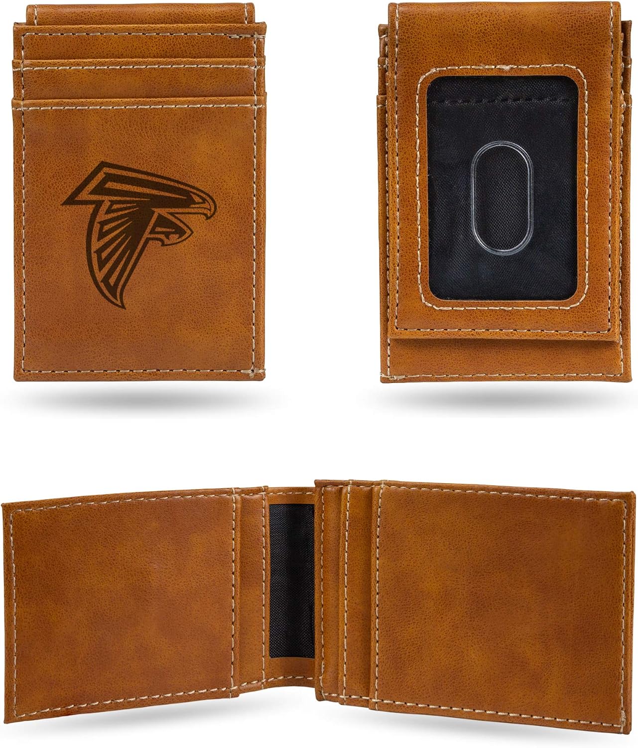 Rico Industries Laser Engraved Front Pocket Wallet, Atlanta Falcons Brown