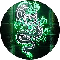Vista 61 de ADVPRO Chinese Dragon Room Display Dual Color LED Neon Sign Green & Red 16" x 24" st6s46-i3225-gr
