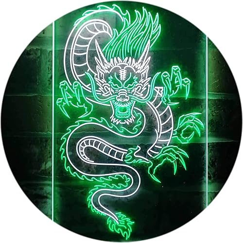 Vista 61 de ADVPRO Chinese Dragon Room Display Dual Color LED Neon Sign Green & Red 16" x 24" st6s46-i3225-gr