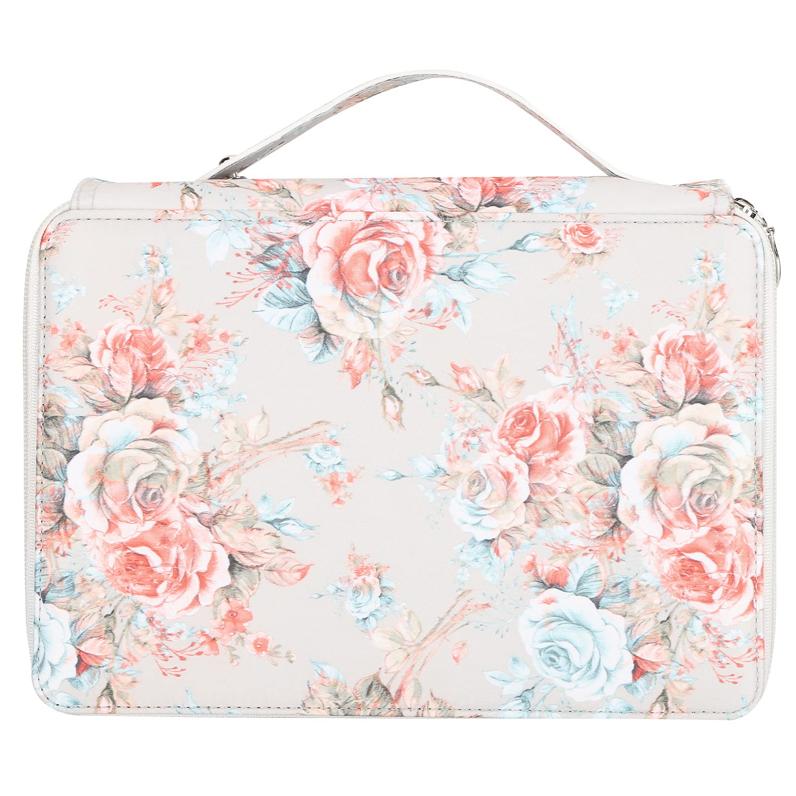 Astuccio per matite in stoffa con stampa floreale rosa 200 slot Portapenne con cerniera a 4 strati Borsa per riporre articoli di cancelleria di grande capacità Organizer con (Rugiada color kaki)