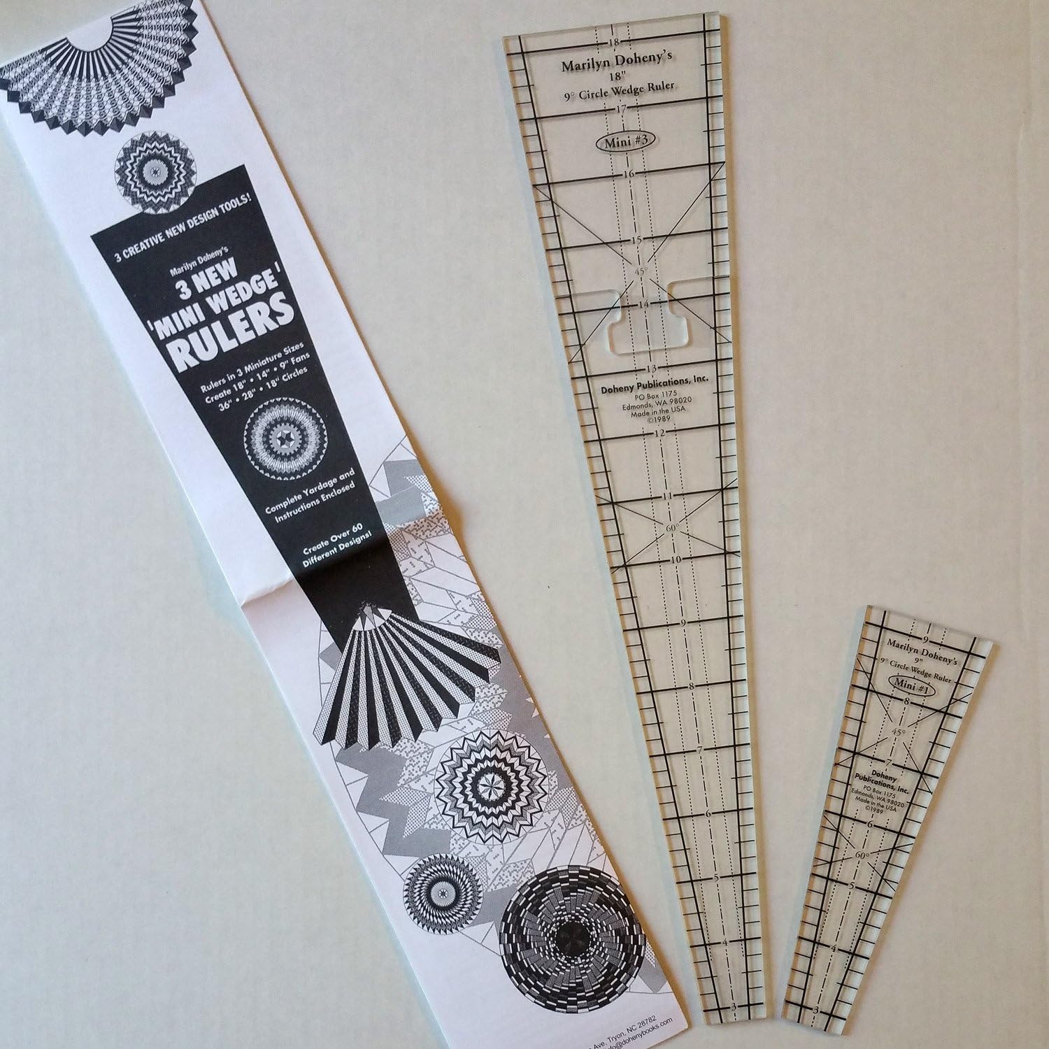 Marilyn Doheny 9 Degree Circle Wedge Ruler Trio Pack - 9", 14", 18"