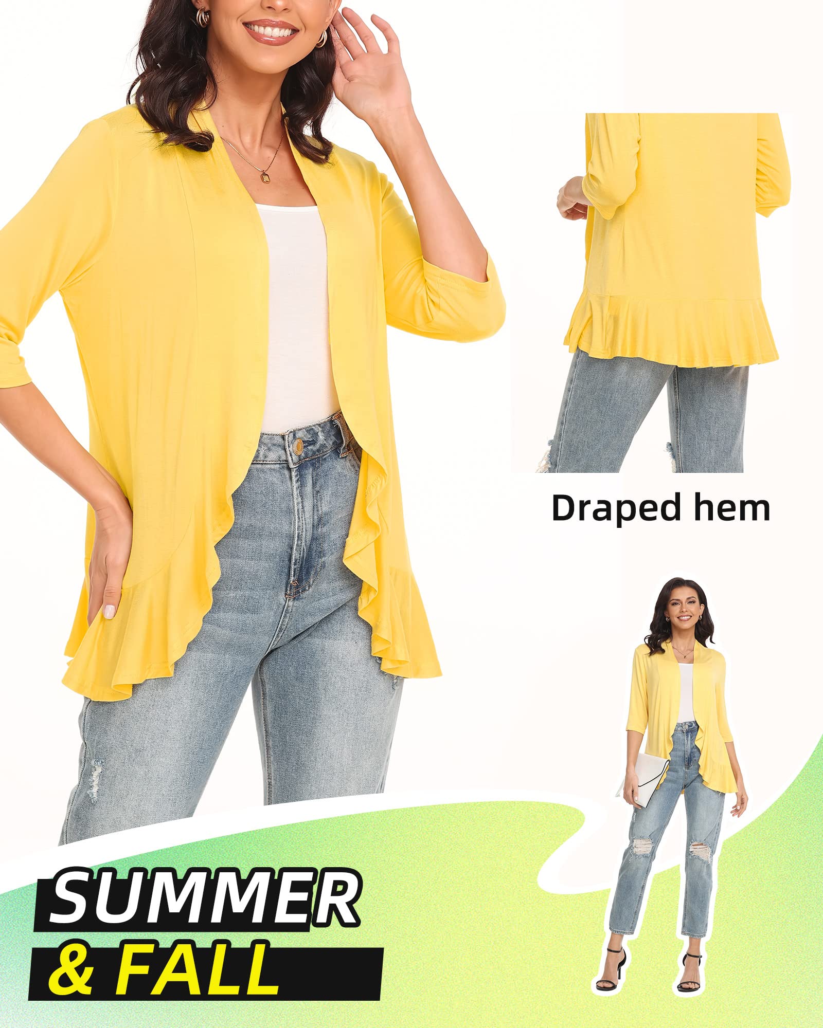 Argstar Women's 3/4 Sleeve Cardigan (S-3XL)