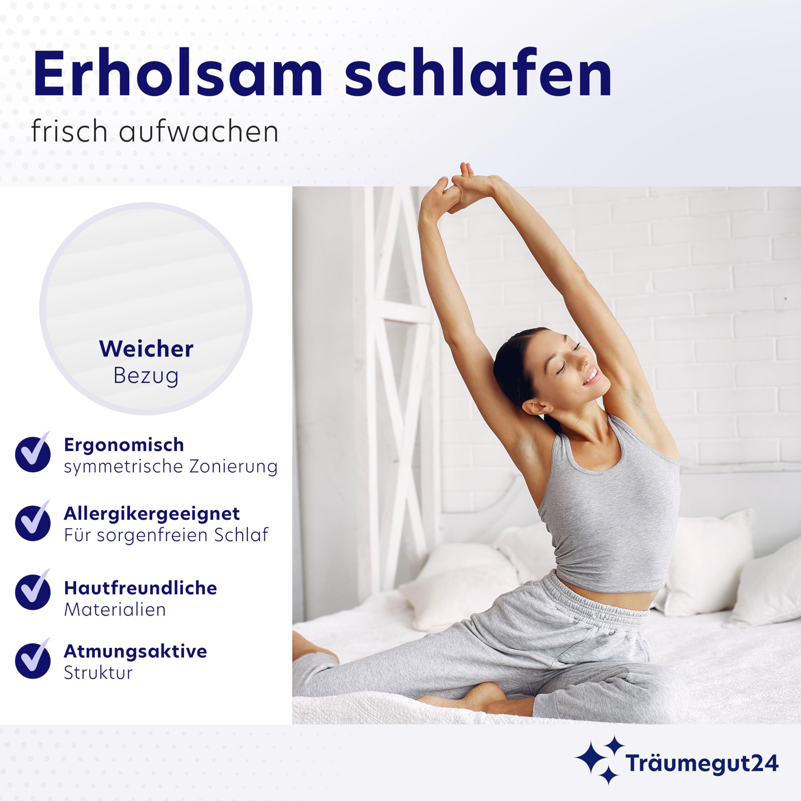 Träumegut24 AquaFlex 7-Zonen Matratze 90x200 cm | H2&H3 | Ergonomische Kaltschaummatratze | Hypoallergen & Antibakteriell | Bezug abnehmbar & waschbar | Oeko-TEX® (90 x 200 cm, H2&H3, 12 cm)