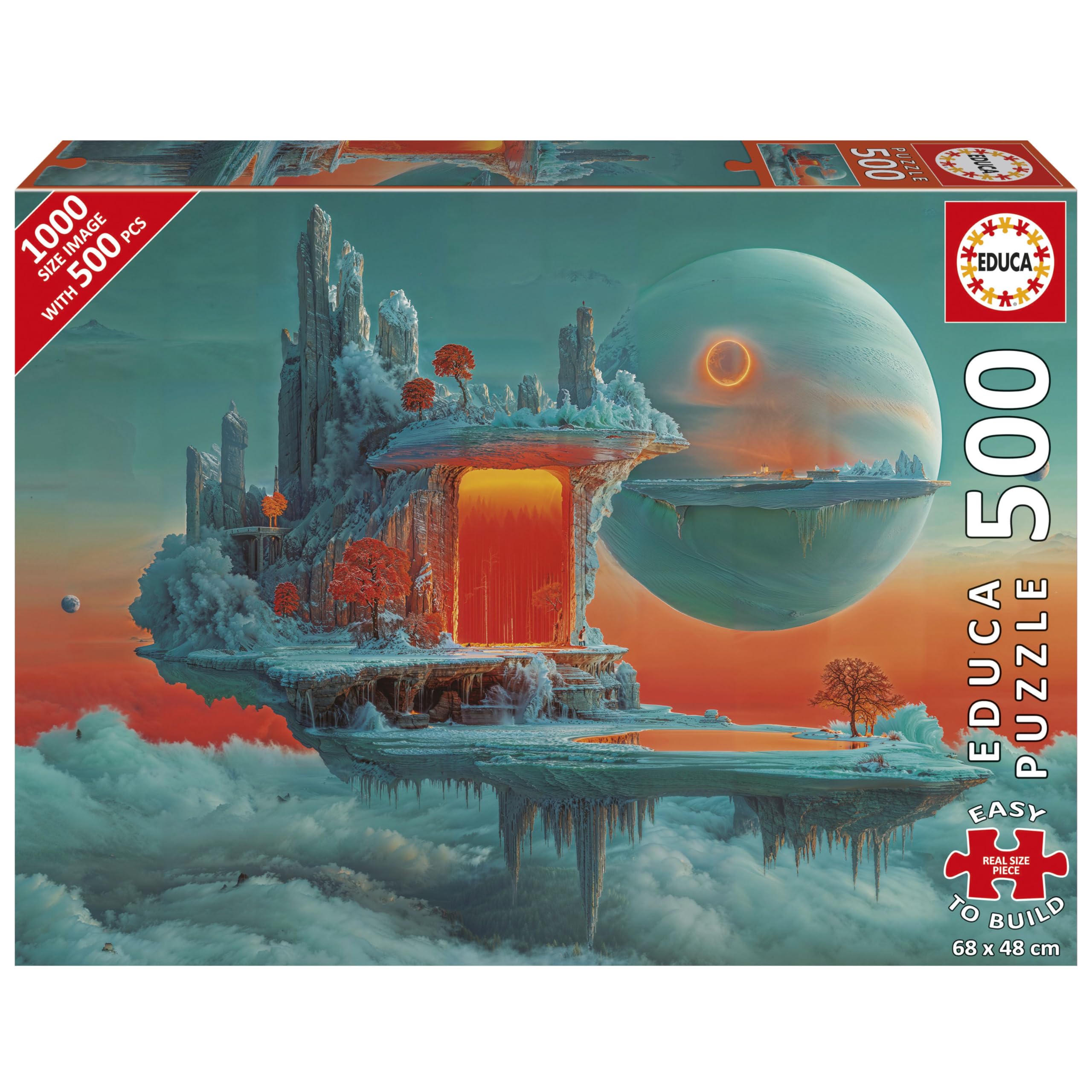 Educa - 500 Piece Jigsaw Puzzle for Adults | Planet of Fire and Ice | Larger Pieces | Fantasy Landscape Design, 68 × 48 cm | Gift | Ages 11+ (20236)