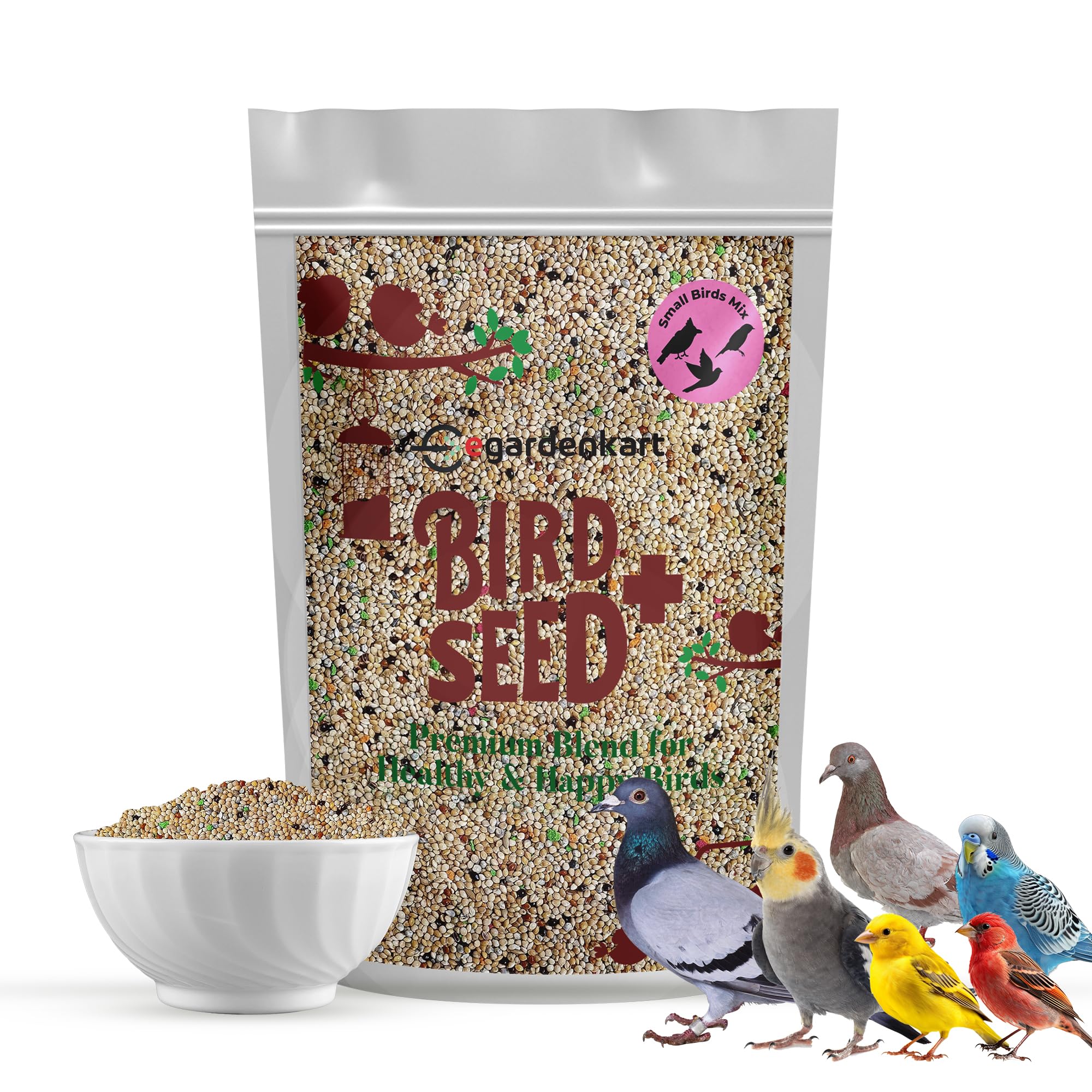 Small Bird Food for Budgies - 1Kg, Bird Seed for Small Birds and Wild Birds | Bird Feed for Finches Canaries Cockatiel Hookbills doves quail and sparrows Seed mix (1kgs, Budgie)