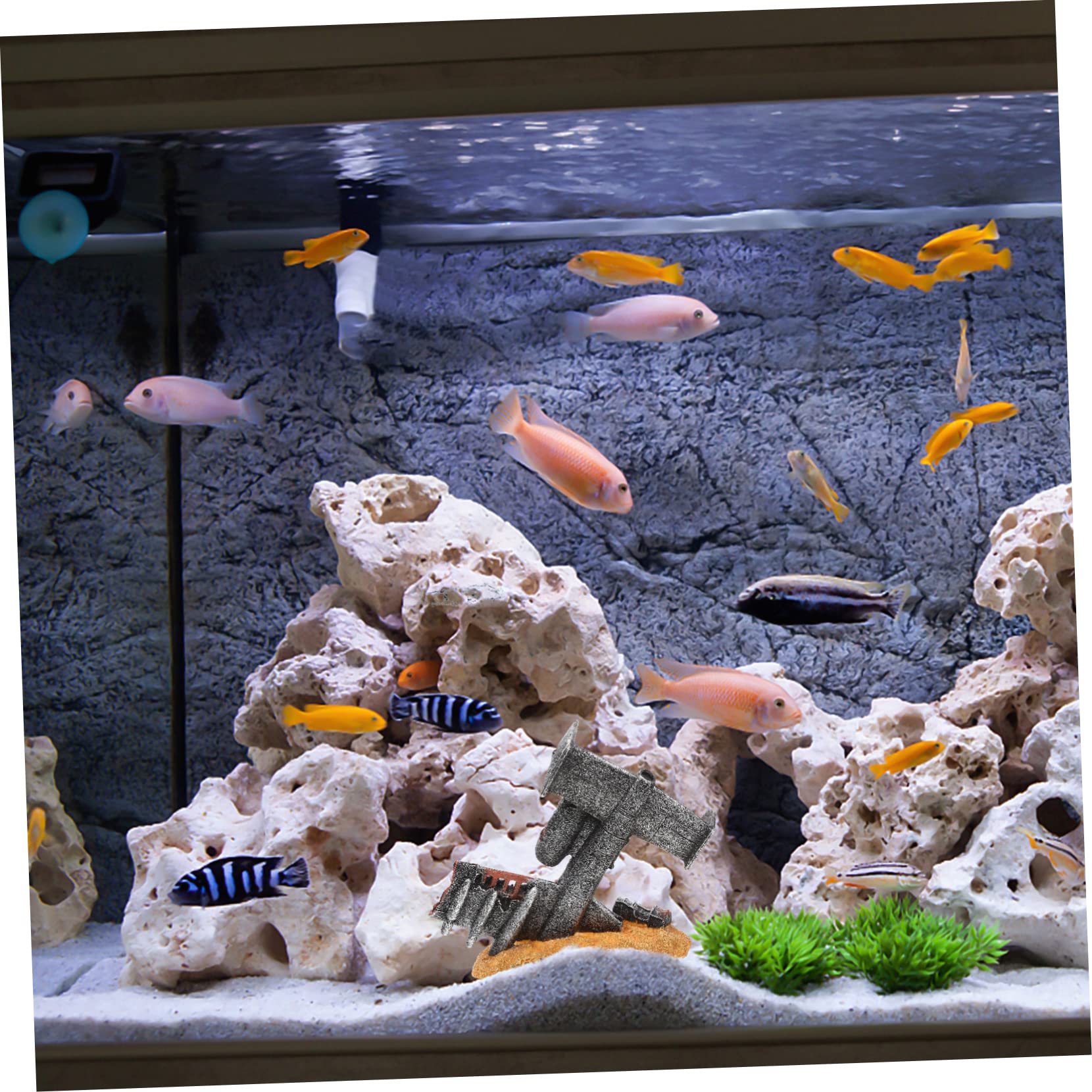 BESPORTBLE Decorazione per Acquario in Resina Scultura di Relitti per Paesaggi Acquatici Ornamento Realistico per Acquari e Laghetti
