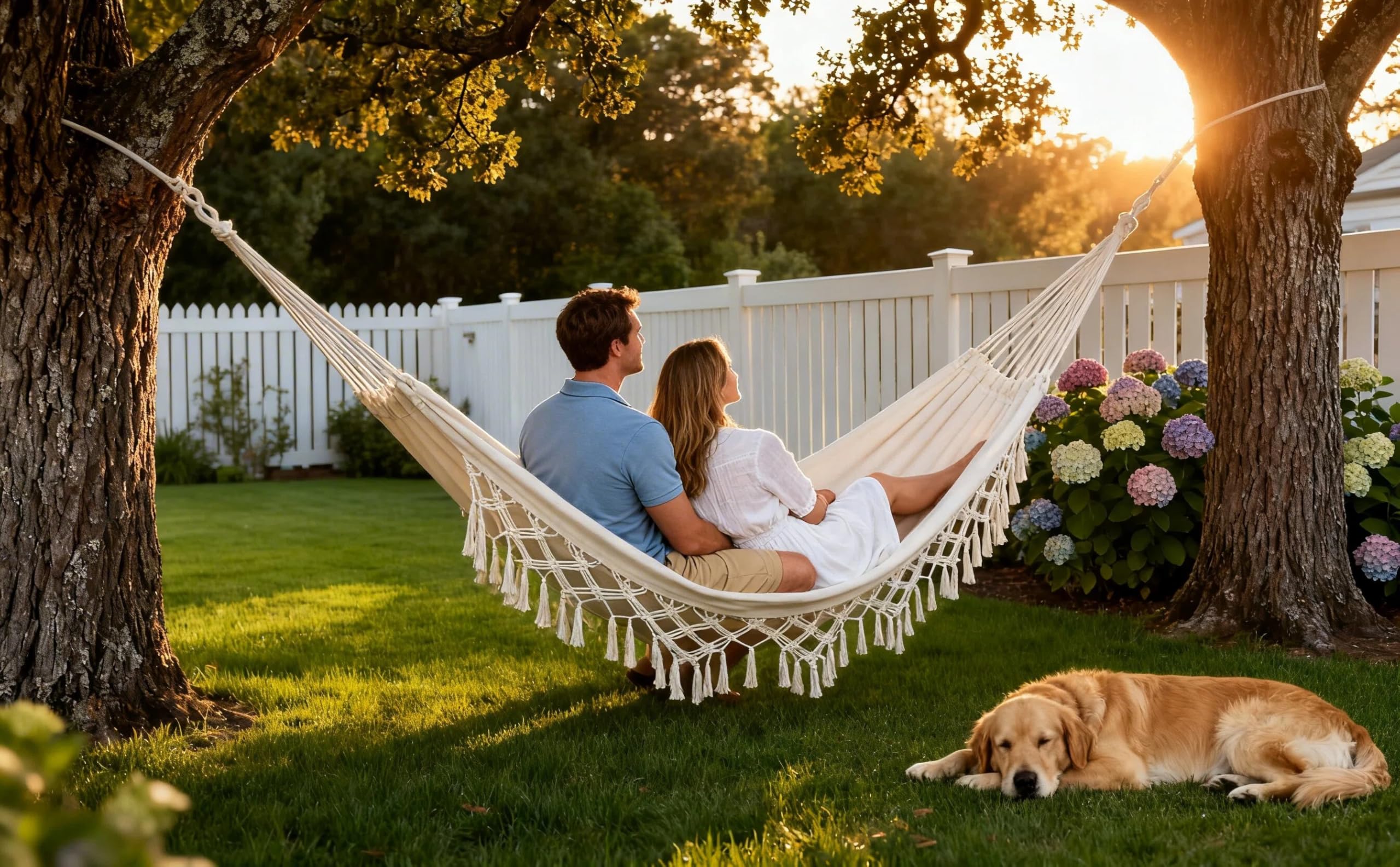 Hamac Double pour intérieur et extérieur - Hamac de Camping Portable - Grand hamac en Coton Doux pour la Maison, Deux Personnes, terrasse, Jardin, Porche, pelouse et Jardin