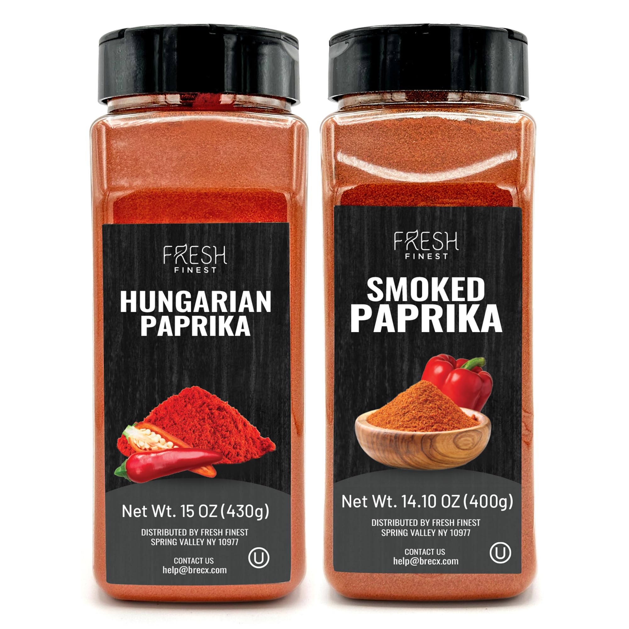 Fresh Finest Gourmet Spice – For Cooking, Baking, and Seasoning (Variety Pack: Hungarian Paprika & Smoked Paprika)