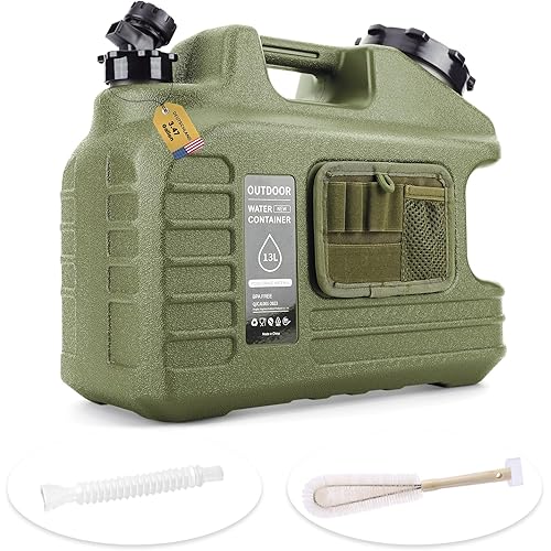 3.5 Gallon Camping Water Container with Spigot/Tool Bag, Camping Water Container BPA Free Water Storage with Spigot No Leakage Portable Emergency Water Tank,Multifunction Water Storage