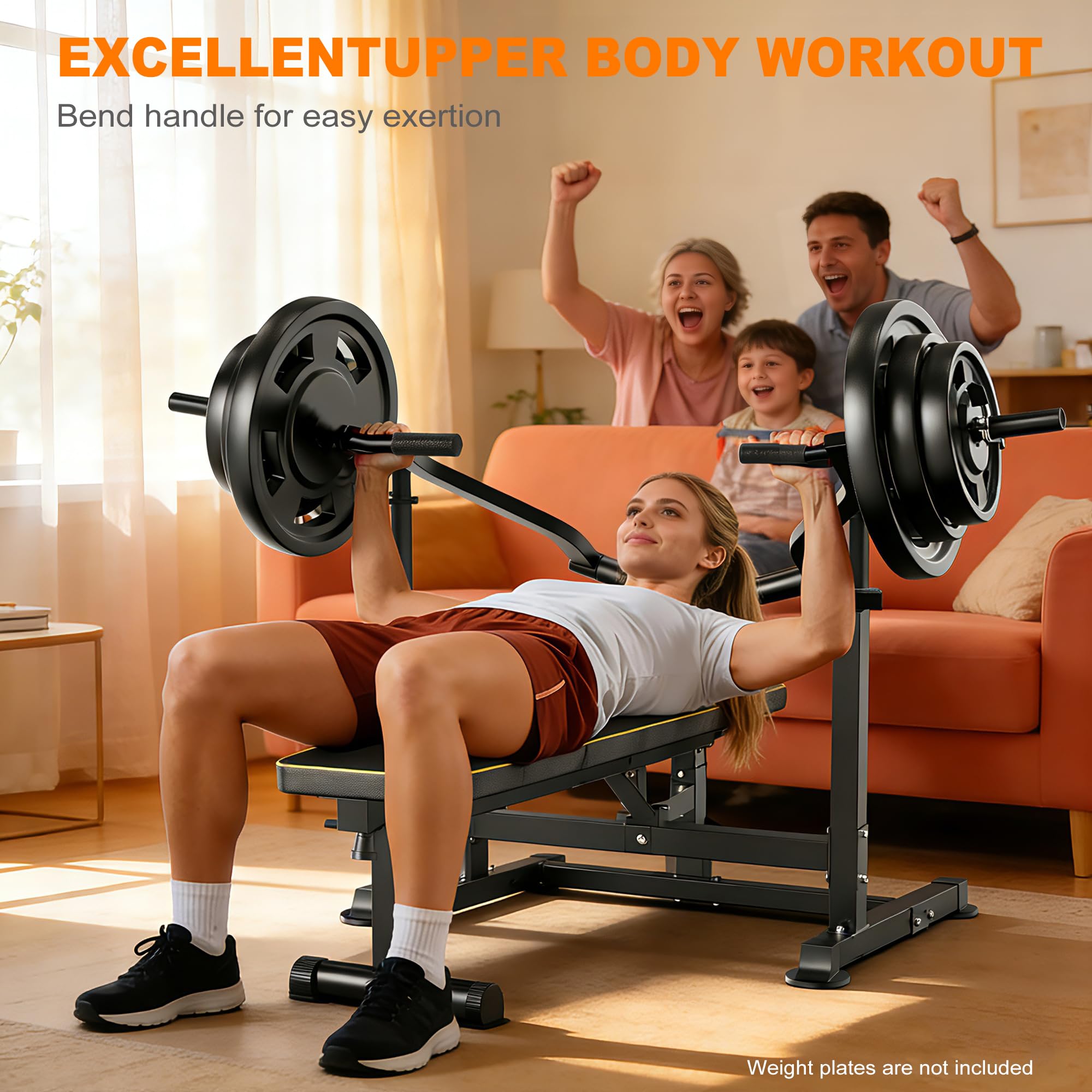 Brustpresse Maschine 400kg Tragkraft, Bankdrücken & Schulterpresse | Unabhängigen konvergierenden Armen, Verstellbare Flach-/Schrägbank für Brusttraining, Heim Fitnessstudio Gerät