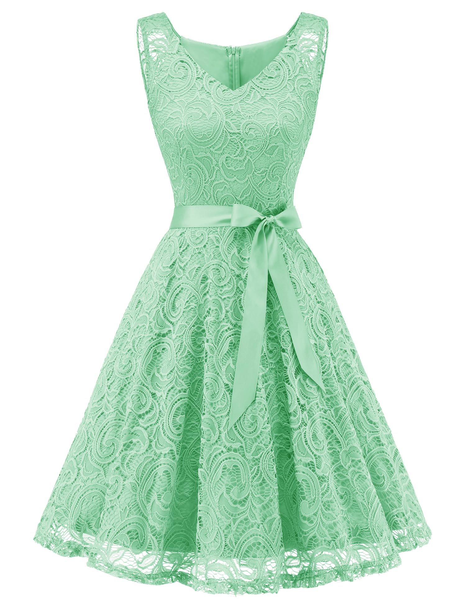 Dressystar Women’s Floral Lace V Neck Short Bridesmaid Cocktail Party Dress