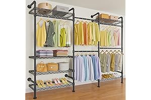 TIMATE F3 Garment Rack Heavy Duty Clothes Rack with Expandable Closet Wardrobe Kit