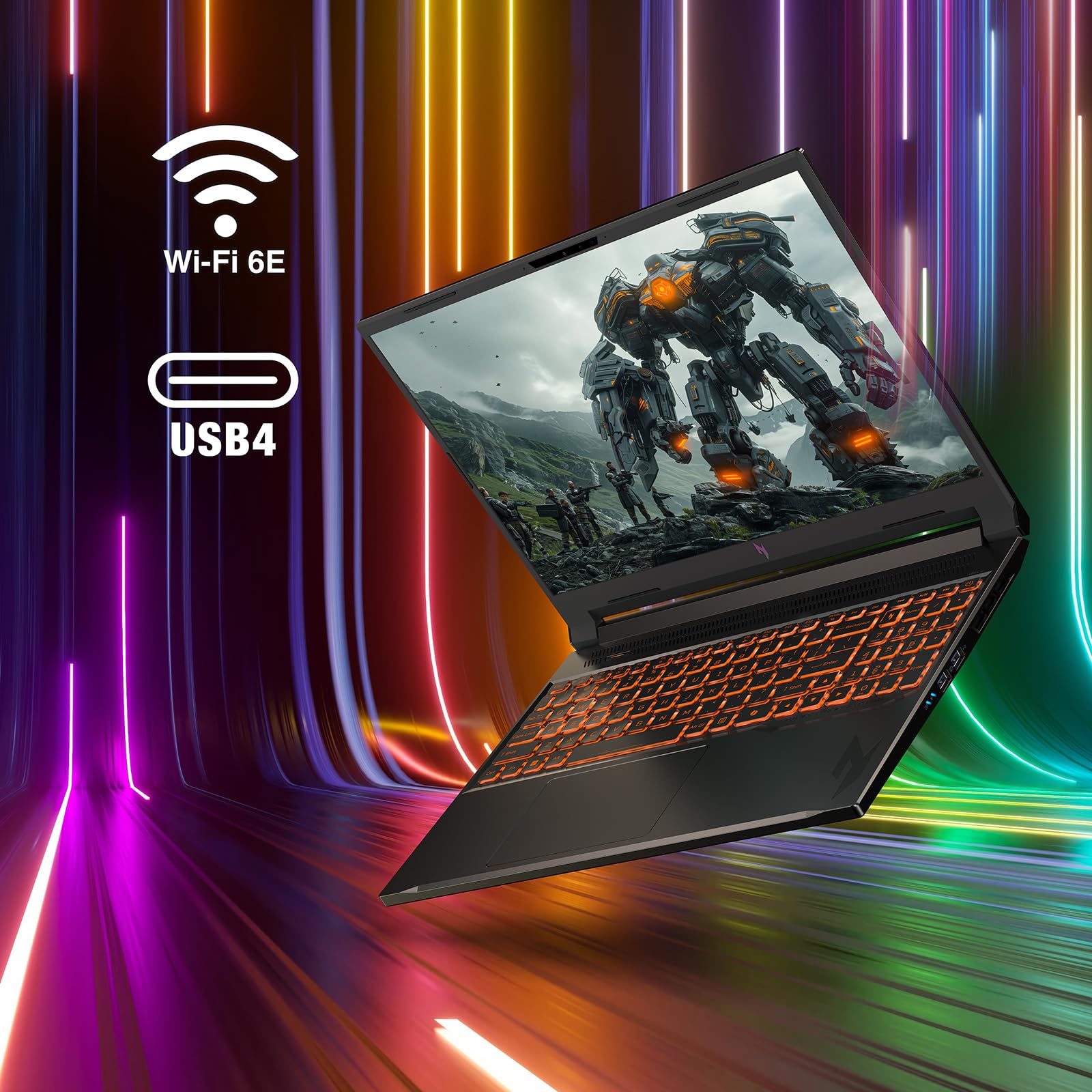Acer Nitro V 16 AI ANV16-42-R0BK Notebook Gaming, NVIDIA GeForce RTX 5060 8 GB GDDR7, Processore AMD Ryzen™ 7 260, Ram 16 GB DDR5, 1024 GB SSD, Display 16" WUXGA IPS 180 Hz, Windows 11 Home