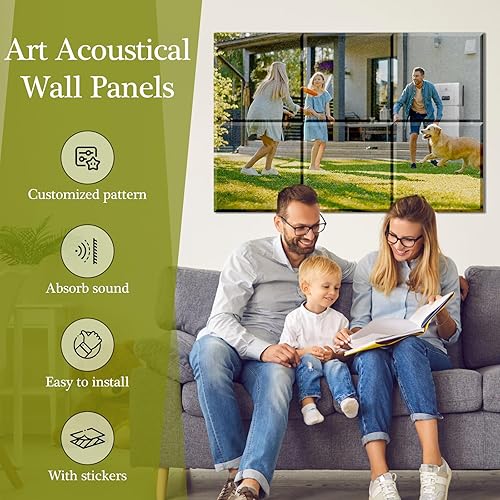 Miniatura 5 de Paneles acústicos artísticos personalizados, panel de pared insonorizado personalizado, panel acústico personalizado para sala de estar, decoración