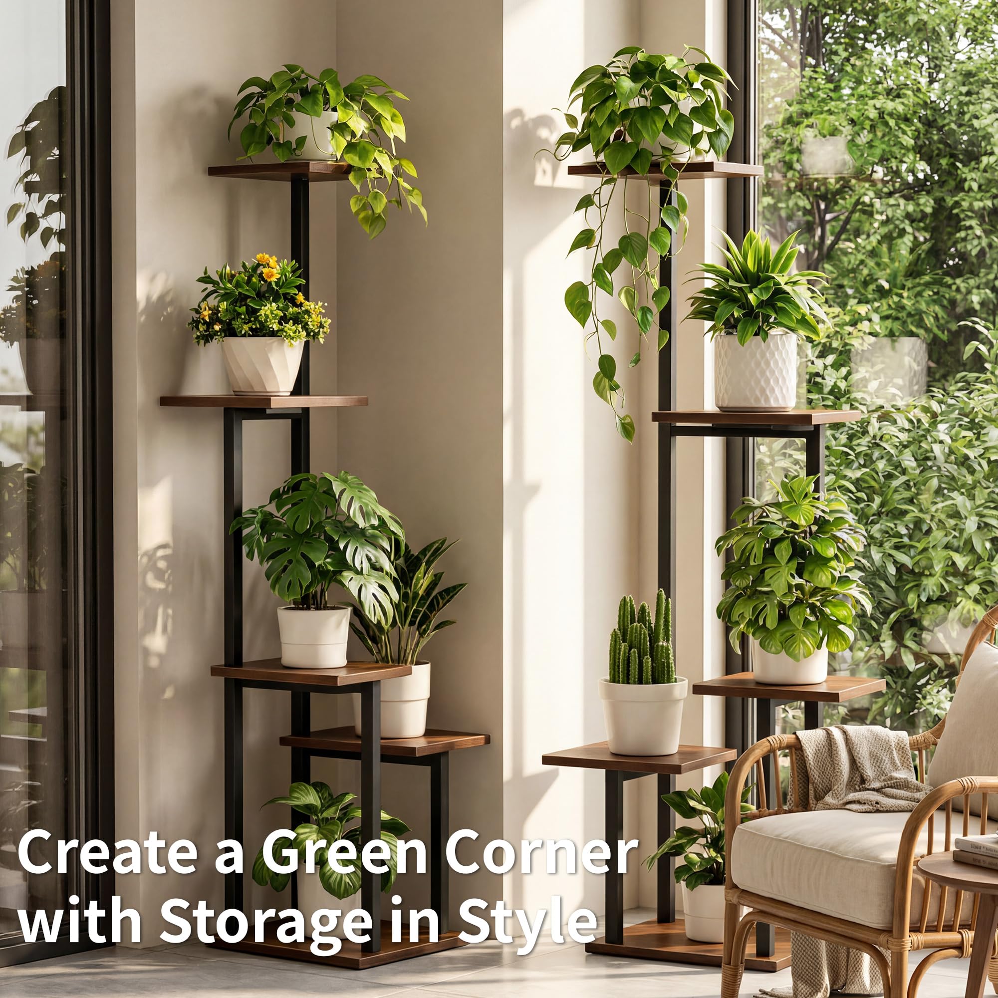 Amazon.co.jp: LATIBELL 植物スタンド グローライト屋内植物棚付き 2