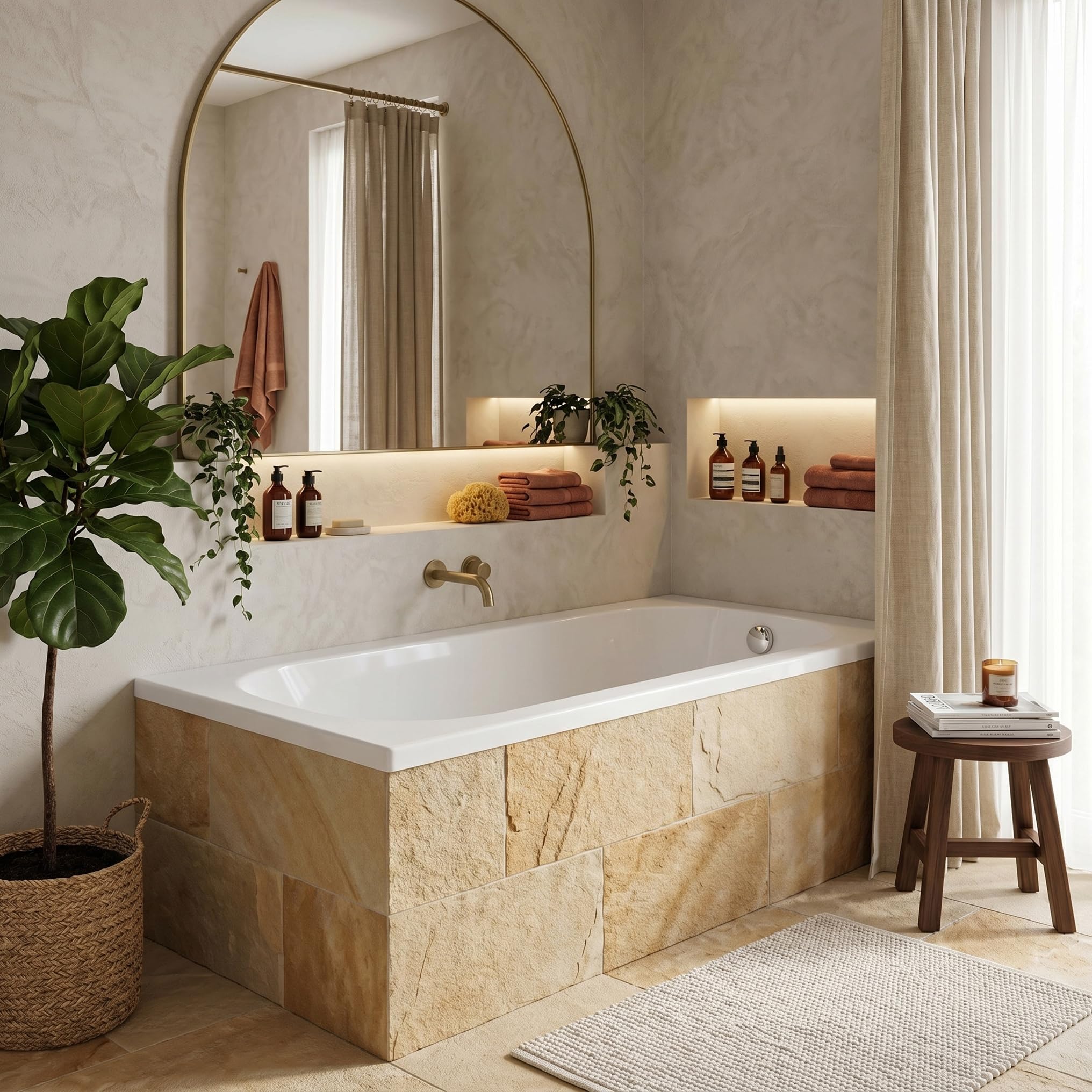 Rea - Wanna akrylowa do zabudowy Gloria 150-150 x 70 x 56 cm