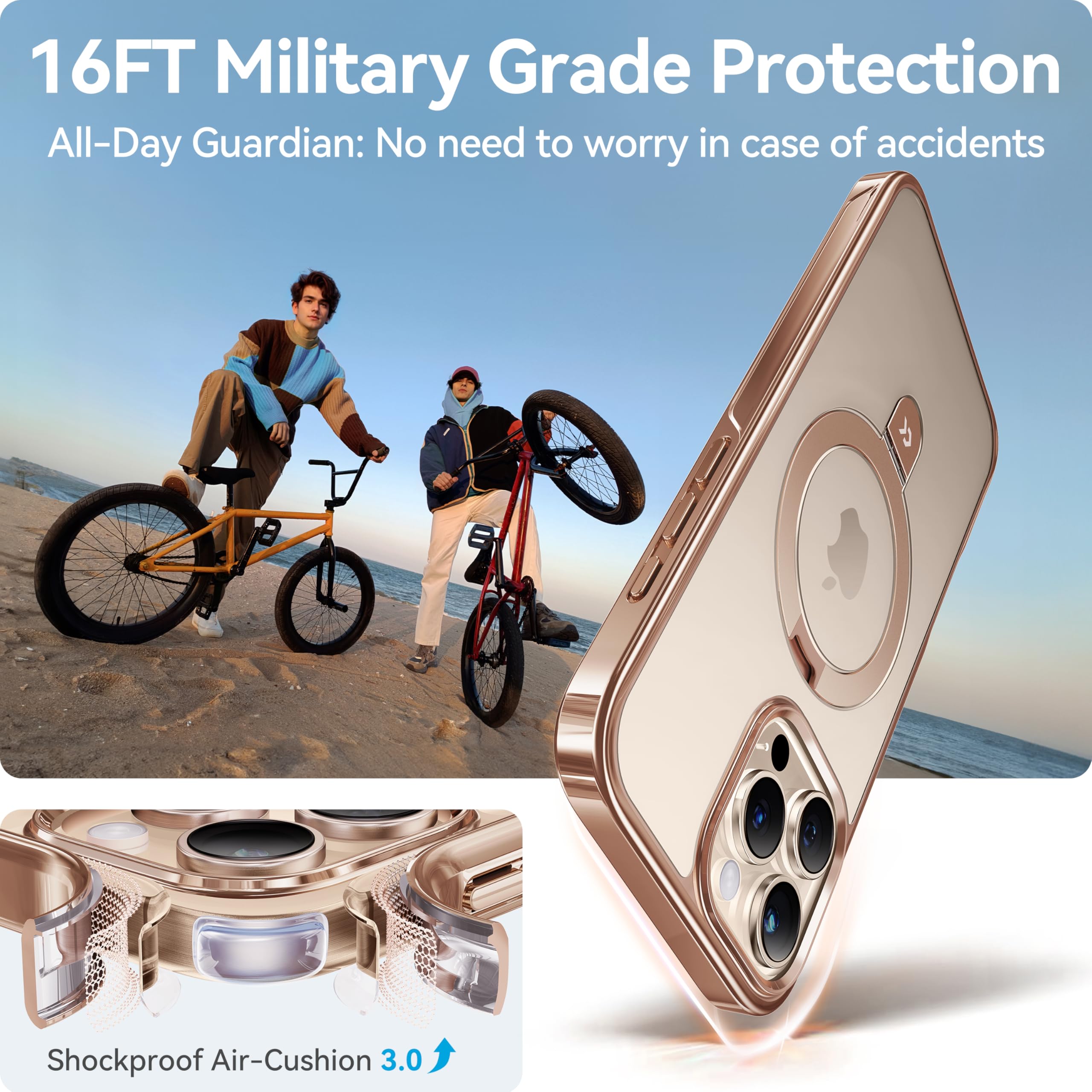 CASEKOO iPhone 16 Pro 用 ケース MagSafe ゴールド Amazon.com: CASEKOO Gloss Gold for iPhone 16 Pro Case with
