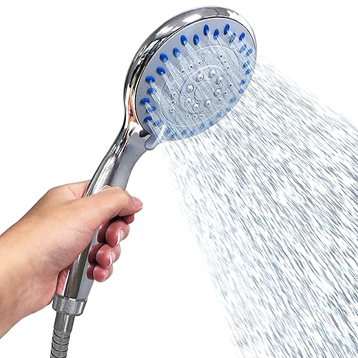 Alcachofa de Ducha Con Manguera 1,5m Alta Presión Conexión Universal 1/2" Cabezal Antical-Teléfono De Ducha Diferentes Modos De Baño Con Soporte Apto Para Todo Sistema De Agua Caliente