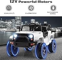 Vista 30 de OLAKIDS Camión de paseo para niños, vehículo eléctrico de 12 V con control remoto, juguete a batería para niños pequeños con 2 velocidades