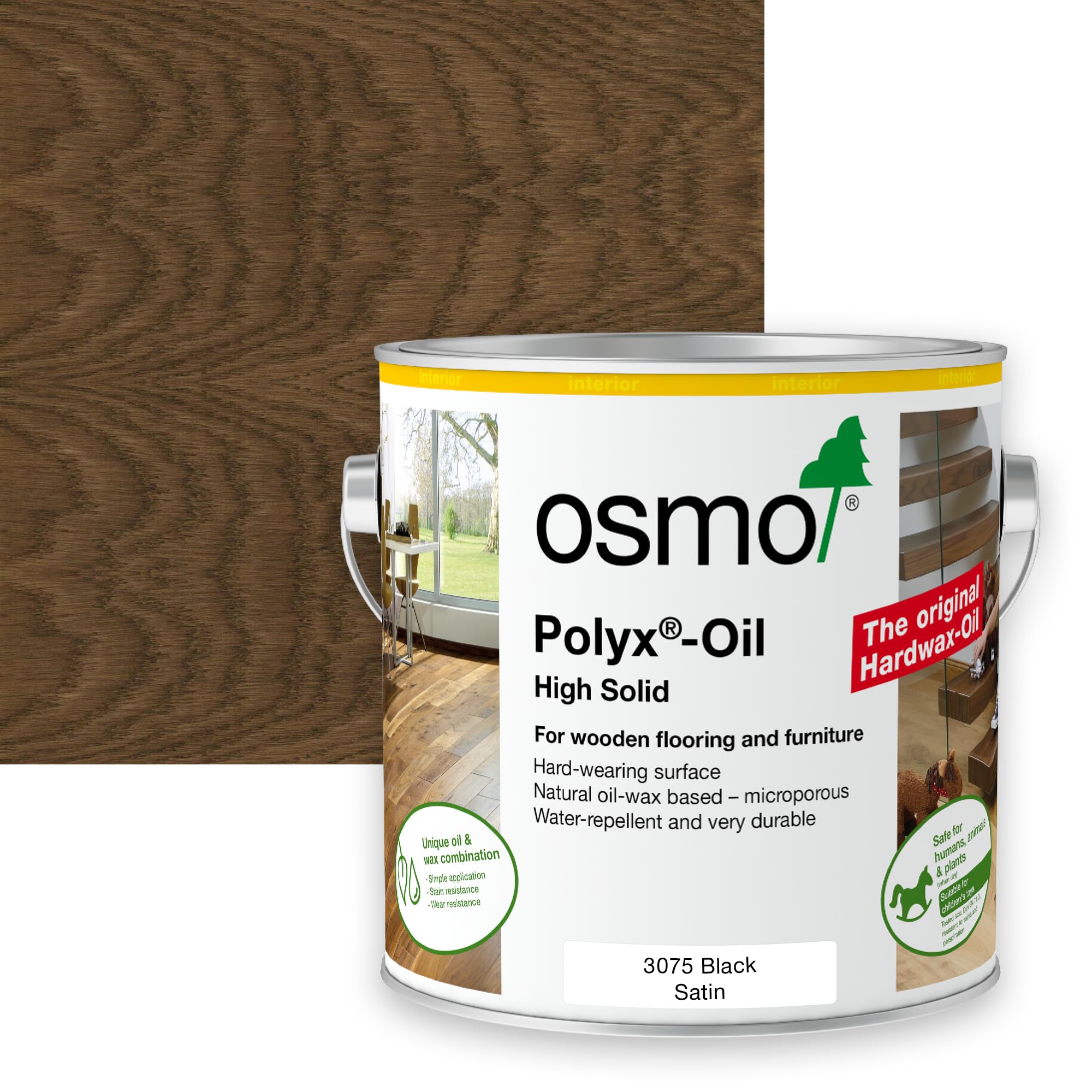 Osmo Polyx Oil Original, Satin Finish (2.5l, 3075 Black)