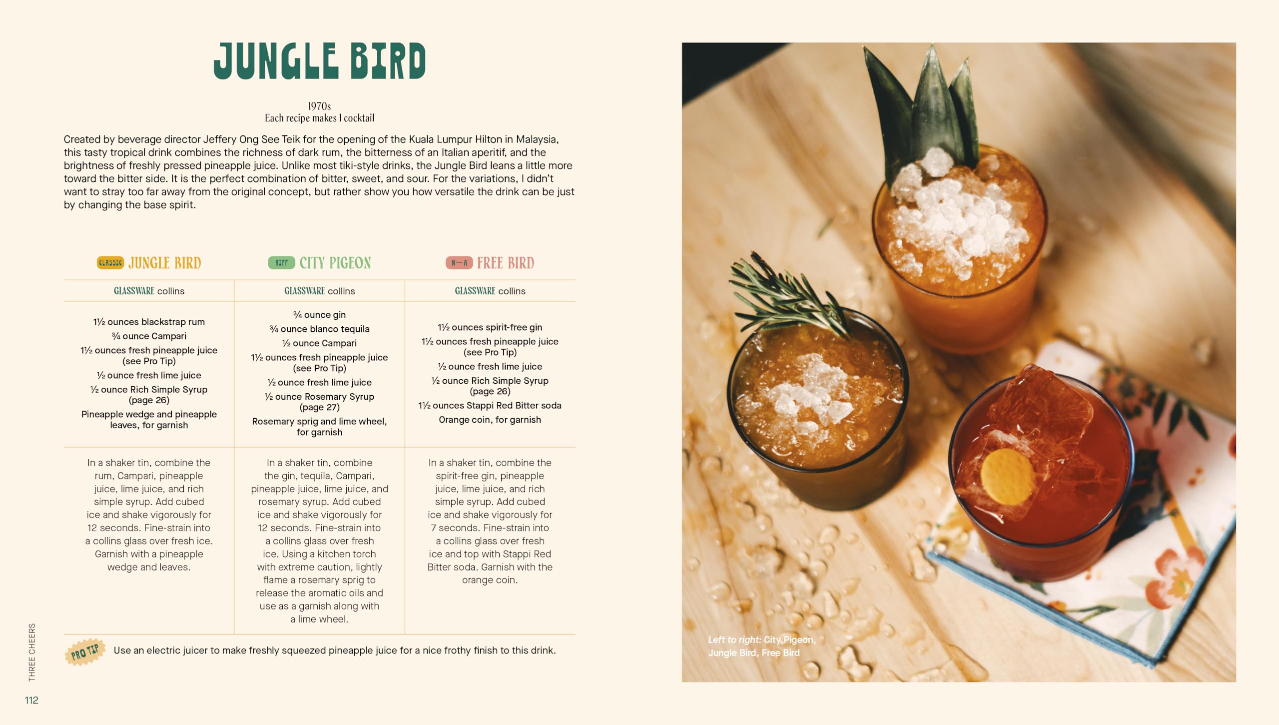 Three Cheers: Cocktails Three Ways: Classics, Riffs, and Zero-Proof Sips