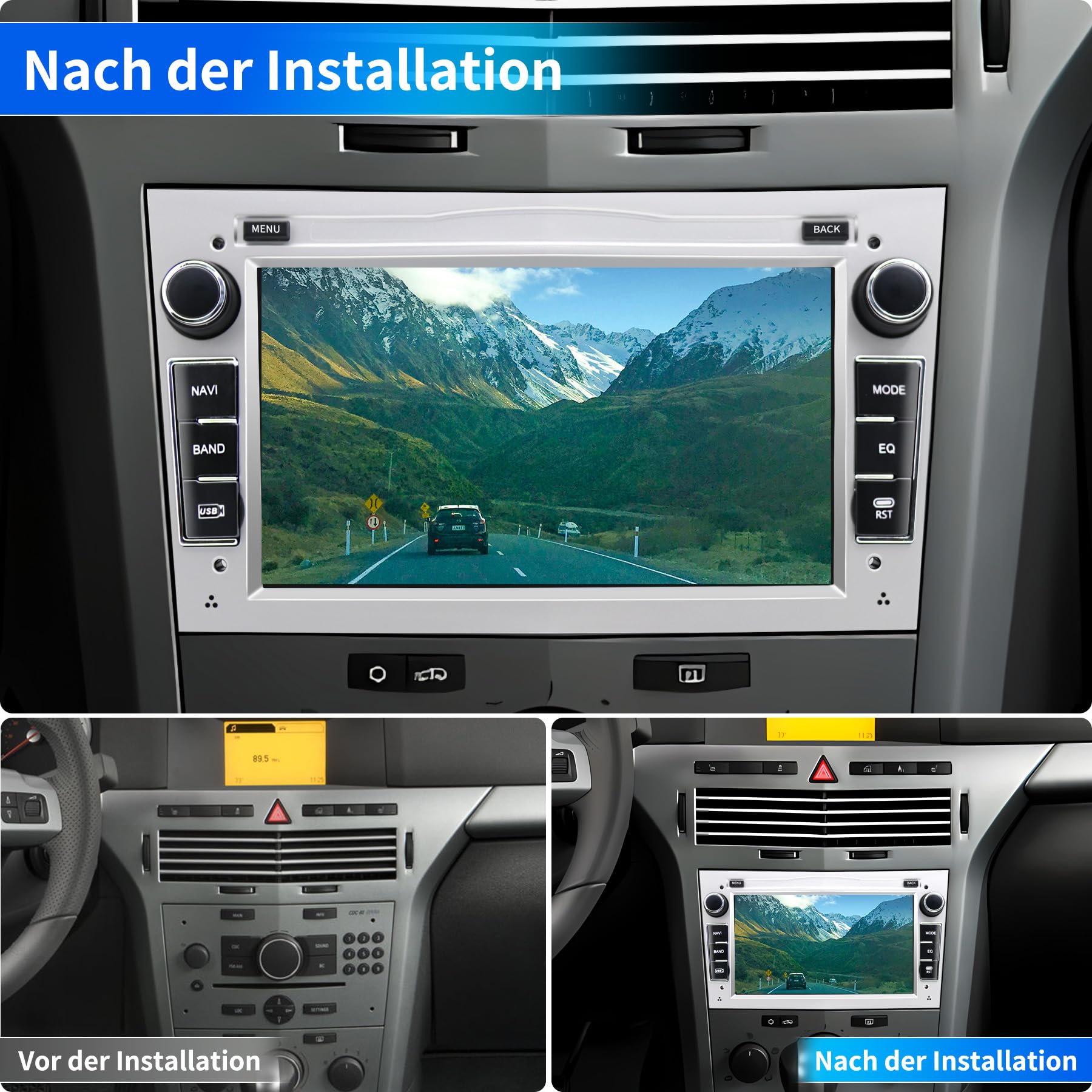 Autoradio pour Opel Astra Corsa Zafira, système Android 13 2G+32G avec Navigation GPS CarPlay Android Auto WLAN Bluetooth MirrorLink, écran Tactile 7 Pouces Radio FM Commande au Volant, Argent