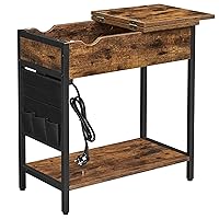 VASAGLE Tavolo di ricarica, tavolino a capanna con presa elettrica