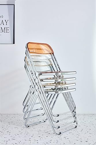 Miniatura 9 de WORLDWIDETRADERS Silla plegable moderna de acrílico transparente silla apilable de acrílico silla transparente silla de evento marco cromado silla