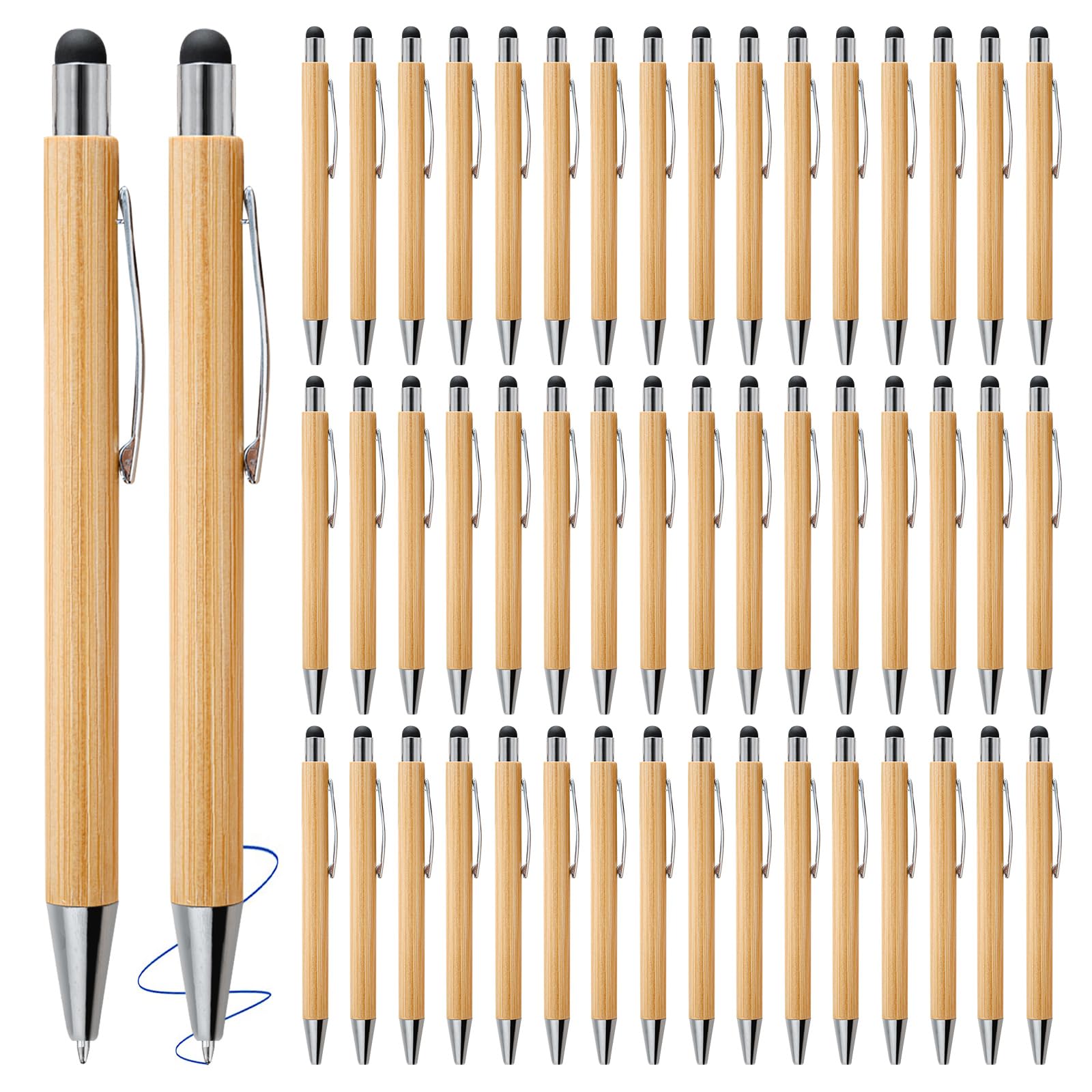 BYRON Bamboe balpen met touch tip bedrukken | Relatiegeschenken XL