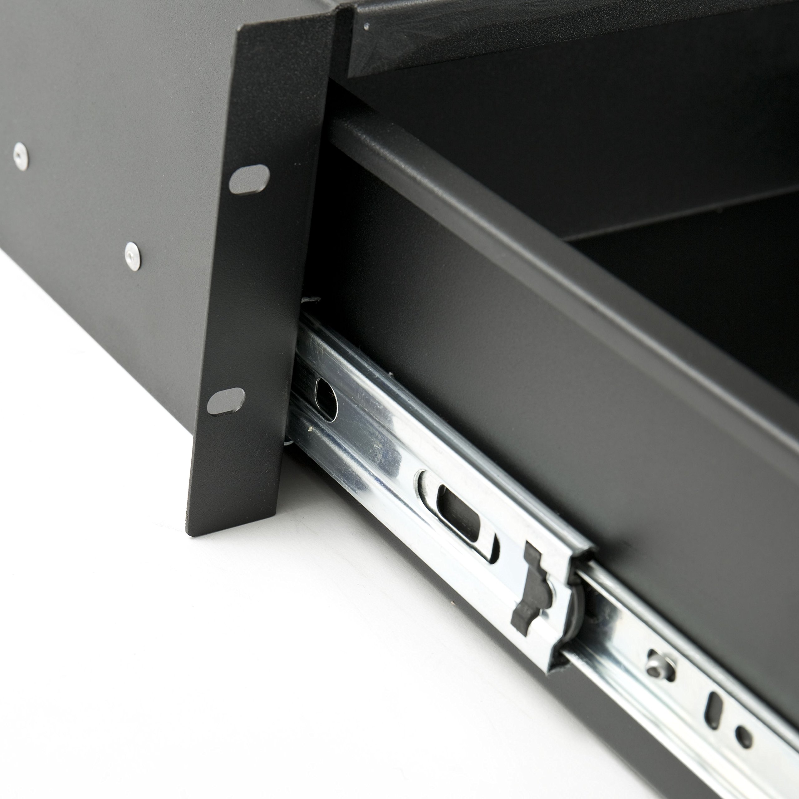 MUSIC STORE, 19" Rackschublade, 3HE, Abschließbar, Pulverbeschichteter Stahl, Solide