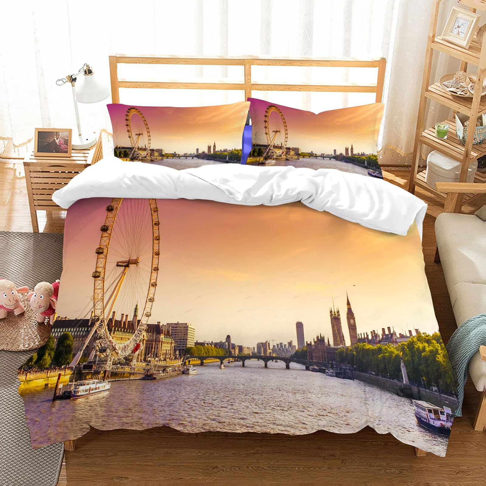 Ensemble de literie microfibre anti-plis grand lit 228x264cm Tamise