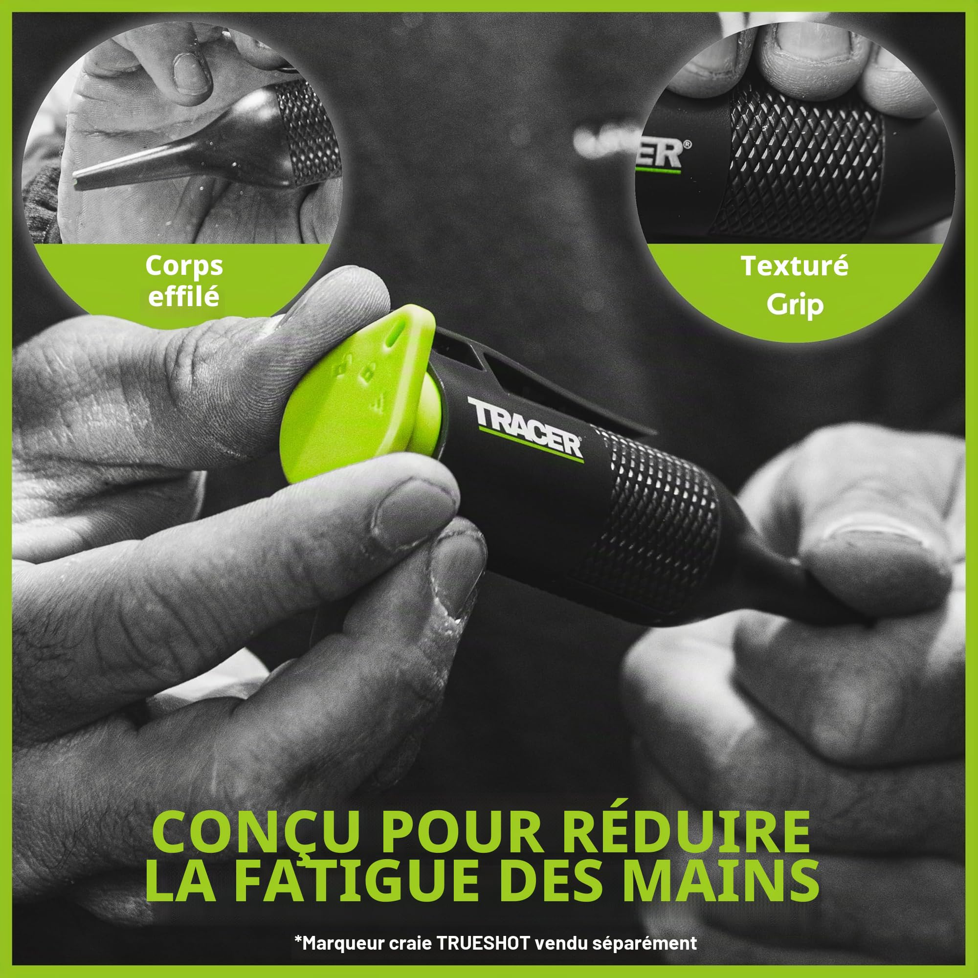 Tracer Trueshot Cartouches de recharge de craie – Pack de 2 | 250 utilisations par cartouche | Compatible avec le marqueur de craie pour trous profonds