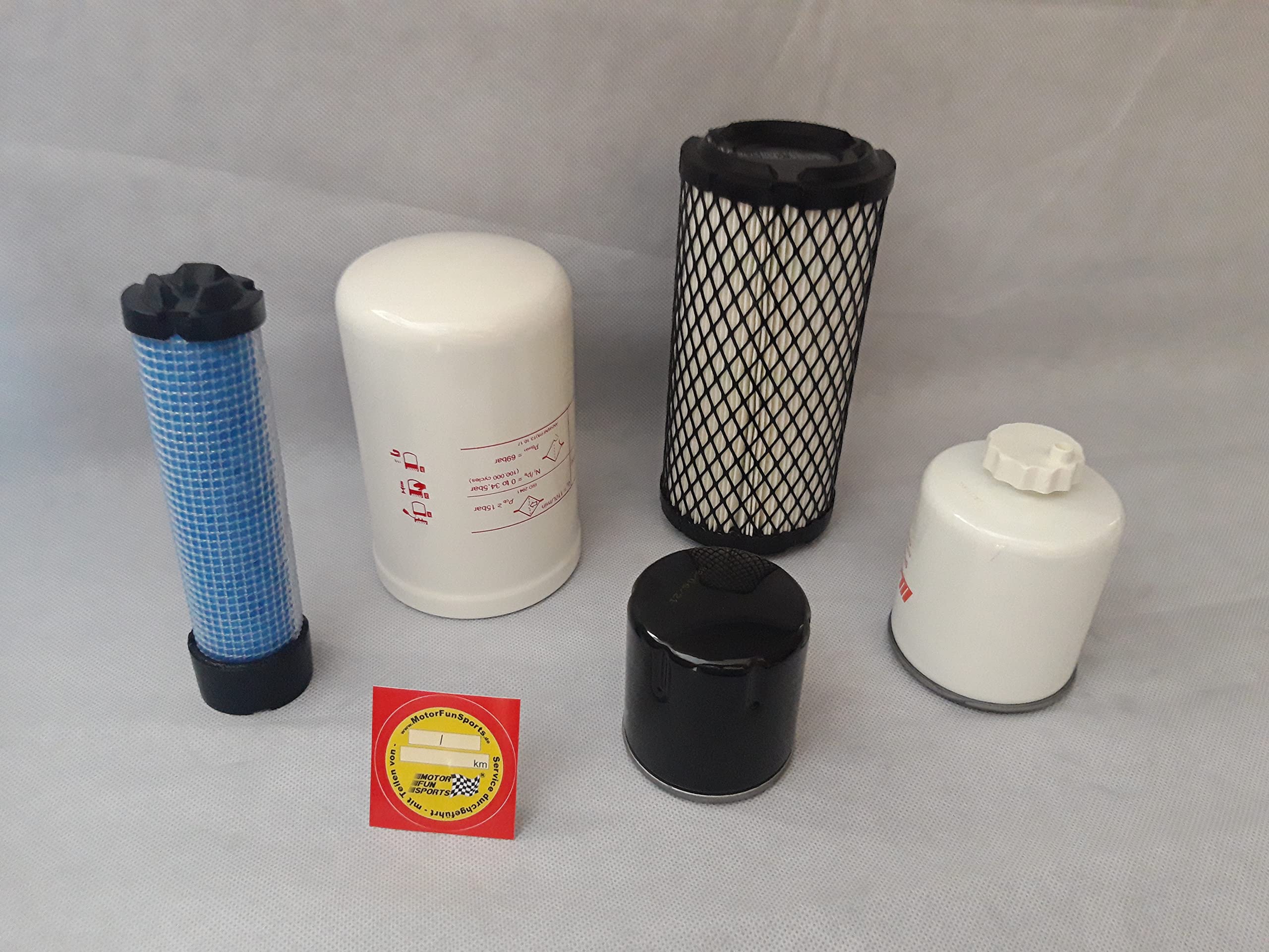 Set filtro (grande) compatibile per Bobcat E 19 con motore V1505-T a partire dall'anno di costruzione 2016, filtro olio, filtro aria, filtro carburante, filtro idraulico