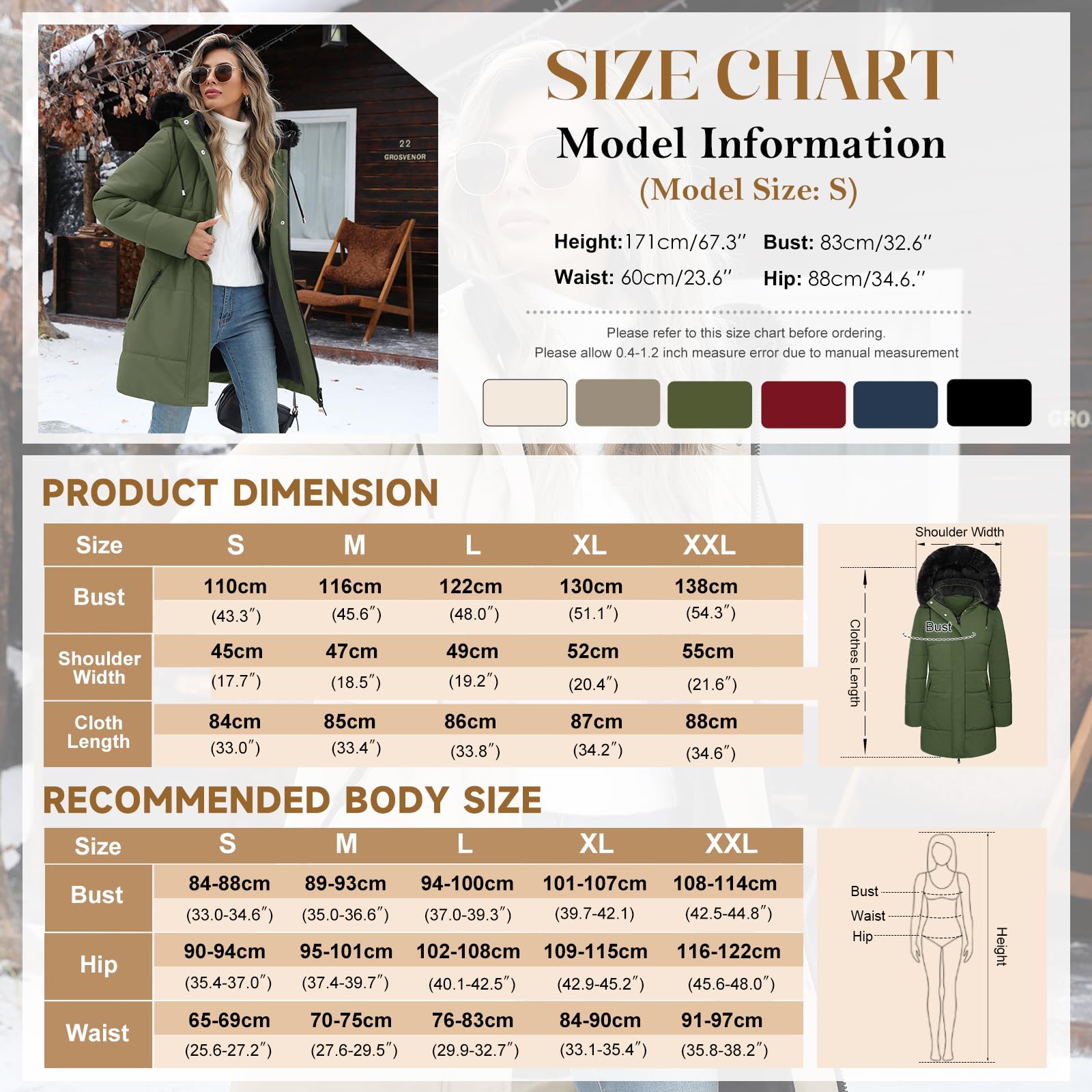 Piumino Donna Invernale Lungo Giacca Imbottito Giubbotto in Pile Caldo Cappotto Elegante Giubbino Parka Trapuntato Outwear Sport con Zip Tasche Cappuccio Rimovibile in Pelliccia