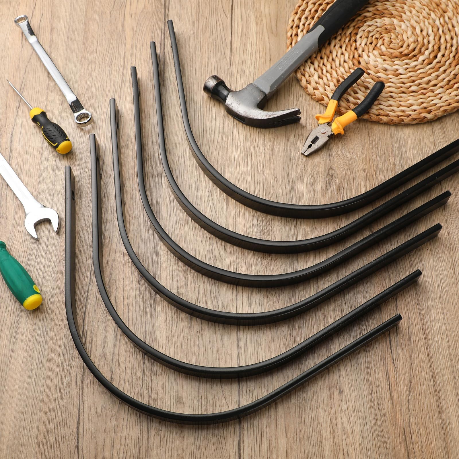 Blulu Lot de 24 dents de râteau Rock de 2,5 x 0,6 cm, un boulon de rechange pour râteaux paysagers, dents de râteau à palourdes traitées thermiquement, pour l'entretien et la restauration du matériel