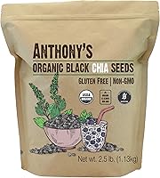 Anthony's Organic Black Chia Seeds 2.5 lb - Gluten-Free Vegan Keto Superfood, Egg Substitute for Baking & Smoothies