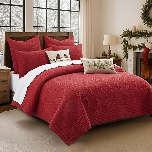 Miniatura 8 de Levtex Home - O Juego de edredón de árbol de Navidad - Edredón de vacaciones KingCal King de 106 x 92 pulgadas y dos fundas de almohada King de 20 x