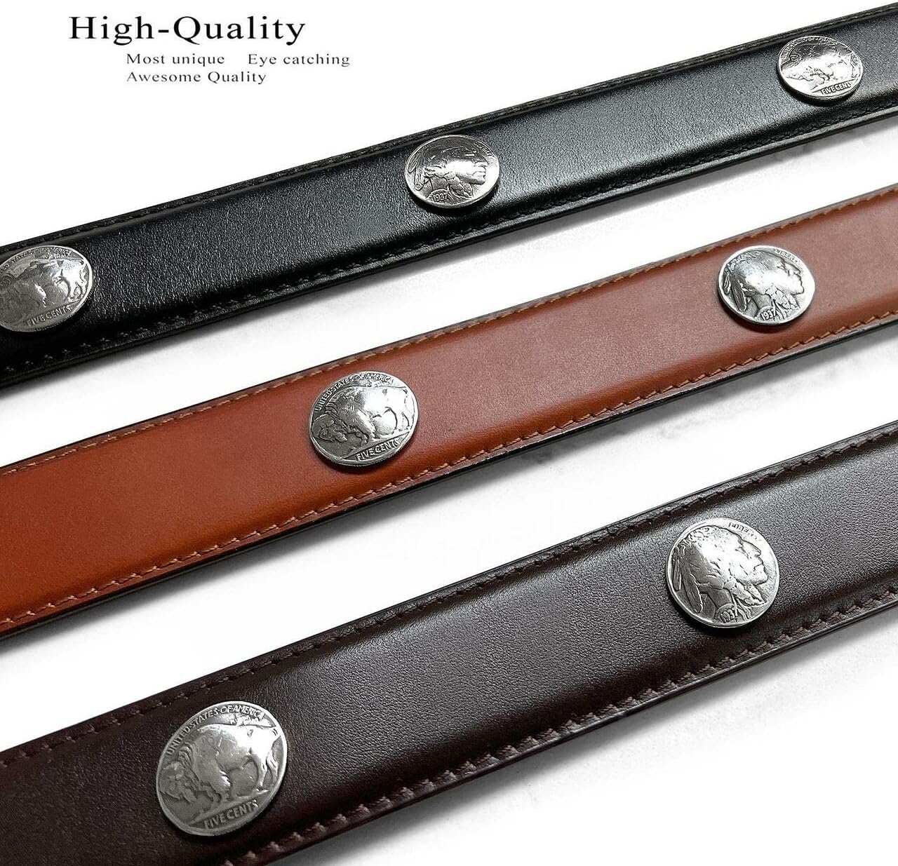Silver Mirror Buckle Oil Tanned Genuine Leather Western Ranger Belt 1-3/8"(35mm) Taper to 3/4"(19mm) Wide-Multiple choices - Image 7