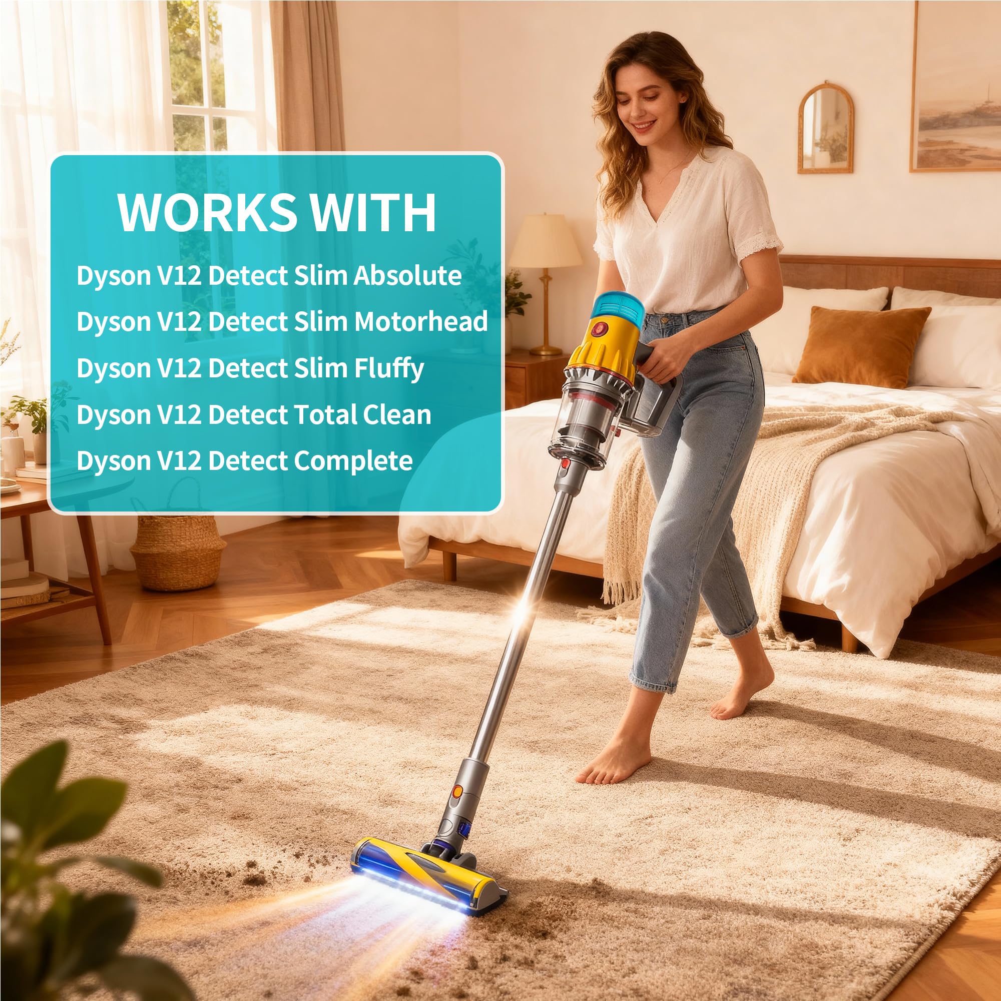 4 Filtry Odkurzacza do Dyson V12, Do Dyson V12 Odkurzacza Detect Slim Absolute, Fluffy, Extra, Total Clean, Filtr Zamienny Nr Części Do 971517-01
