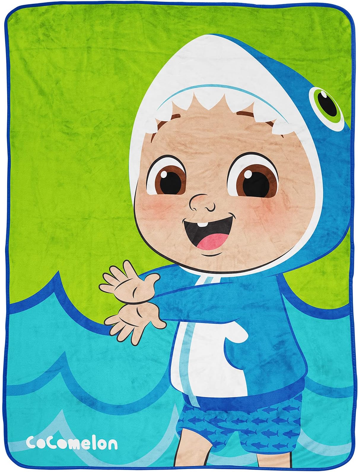Jay FrancoCocomelon JJ Shark Throw Blanket - Measures 46 x 60 inches, Kids Bedding - Fade Resistant Super Soft Fleece (Official Cocomelon Product)