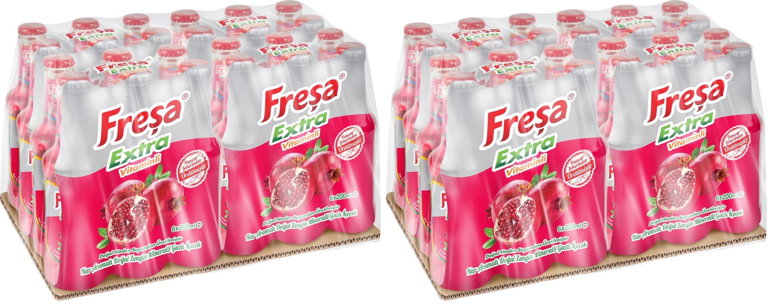 Freşa Extra Multivitaminli Narlı Madensuyu 24'lü (200 ml x 24 Adet) (2 paketi)