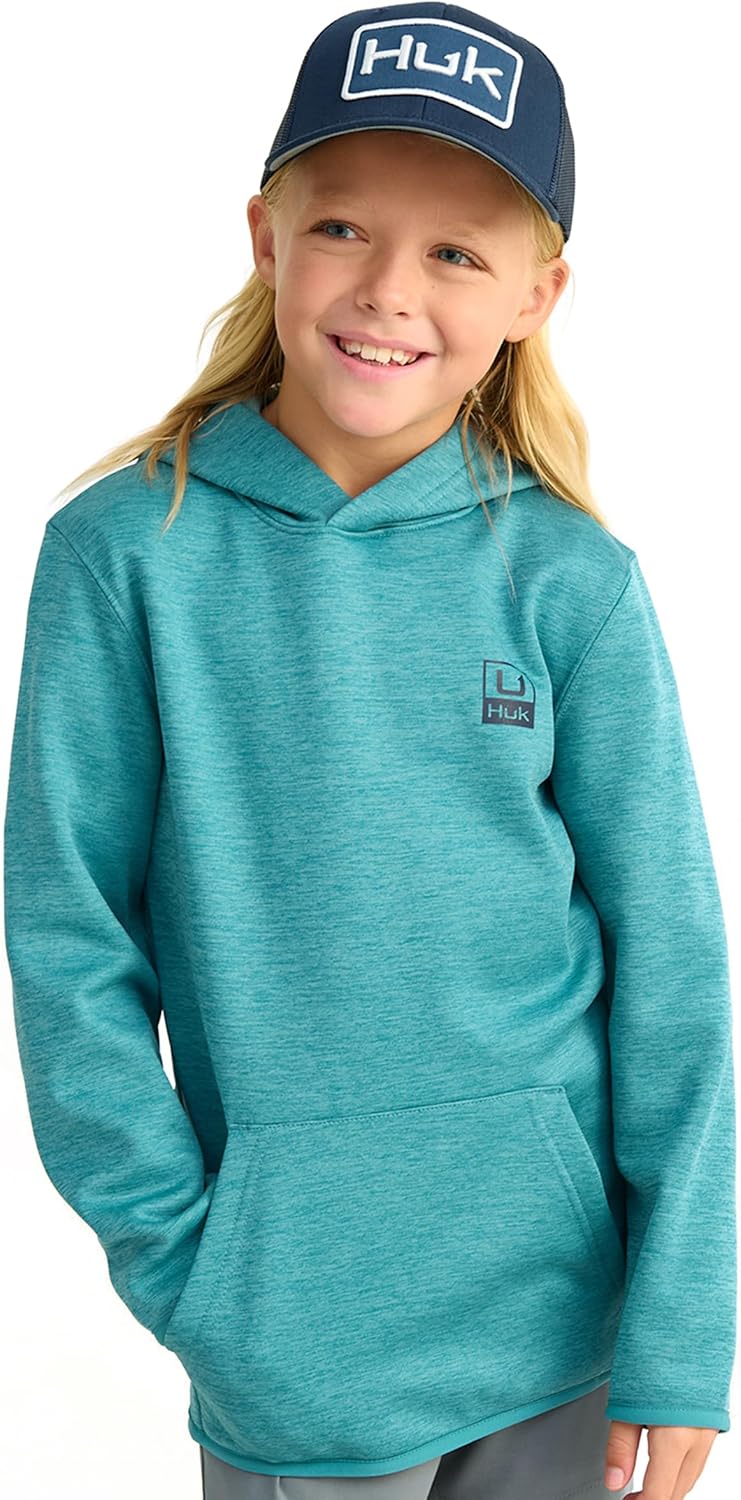 HUK boys Coldfront+ Hoodie, Performance Fishing Hoodie for Kids