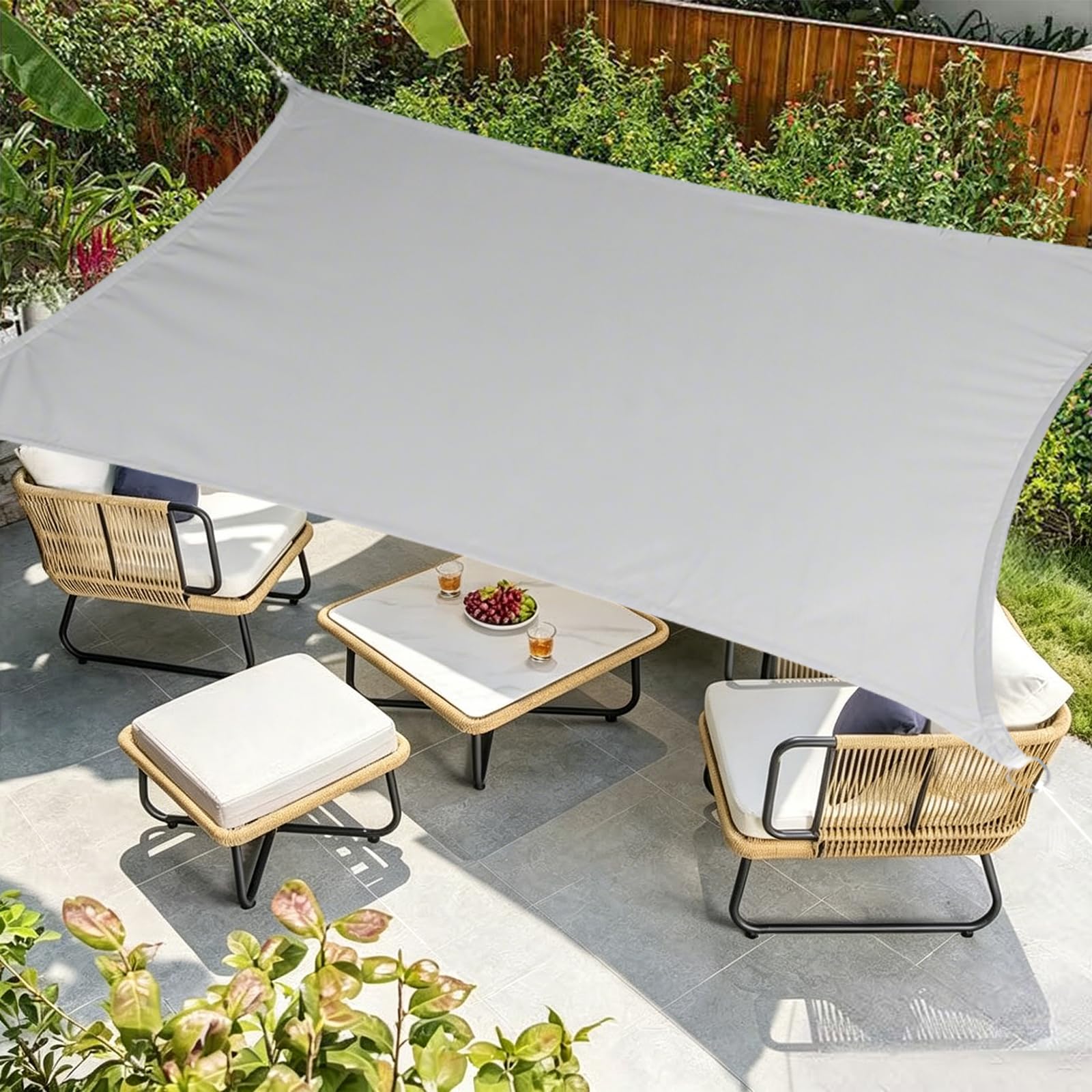Sonnensegel, Rechteck 4×5 m, 420D Oxford Stoff, wasserdicht, UV-Schutz