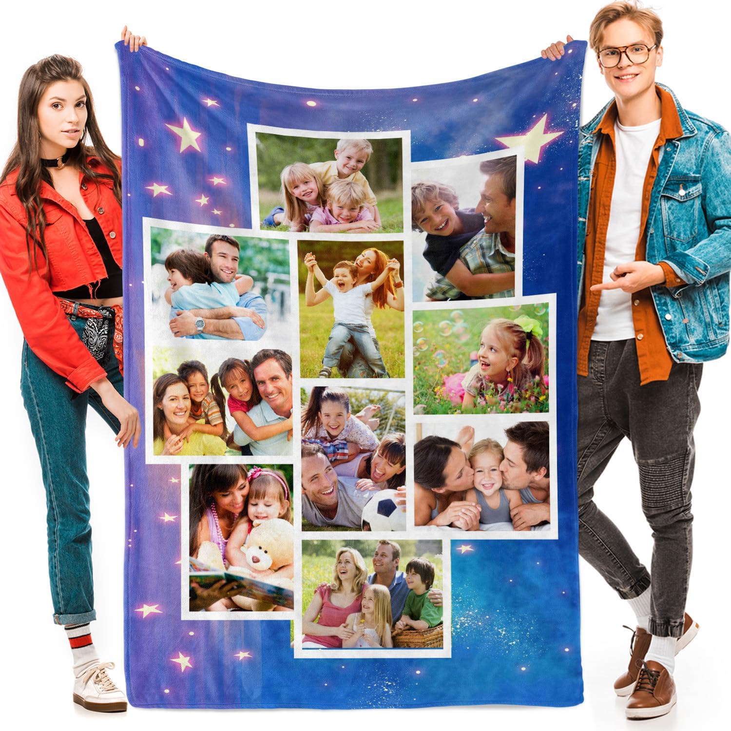 KYVBUOTS Custom Blanket with Photo Text Customized Throw