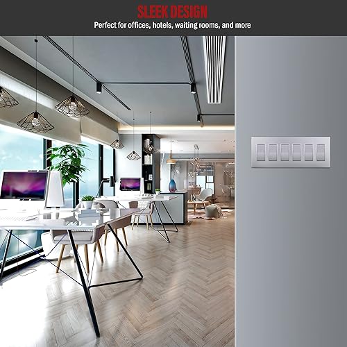 Miniatura 458 de ENERLITES SI8834-BK - Placa de pared decorativa sin tornillos, cubierta de enchufe segura, 4 entradas, 4.68 x 8.30 pulgadas (alto x largo), Negro