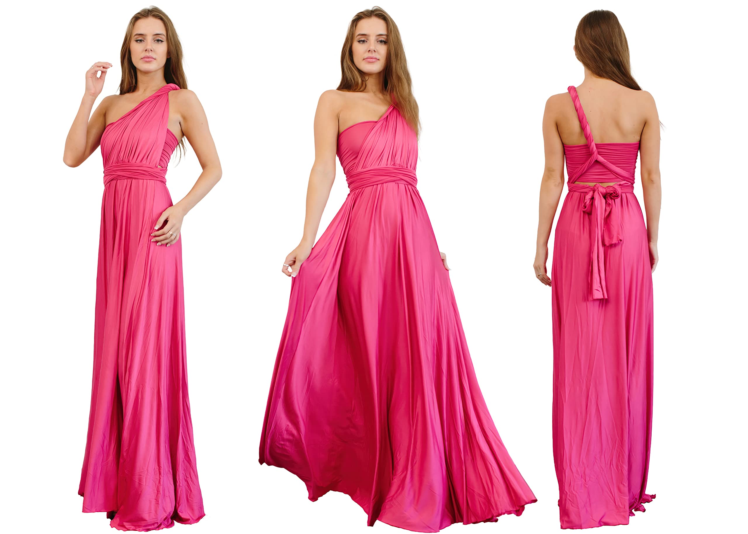 Queens Bridal CoQueens Bridal Infinity Dress with Bandeau for Women Convertible Bridesmaid Evening Transformer Maxi Regular and Plus Size