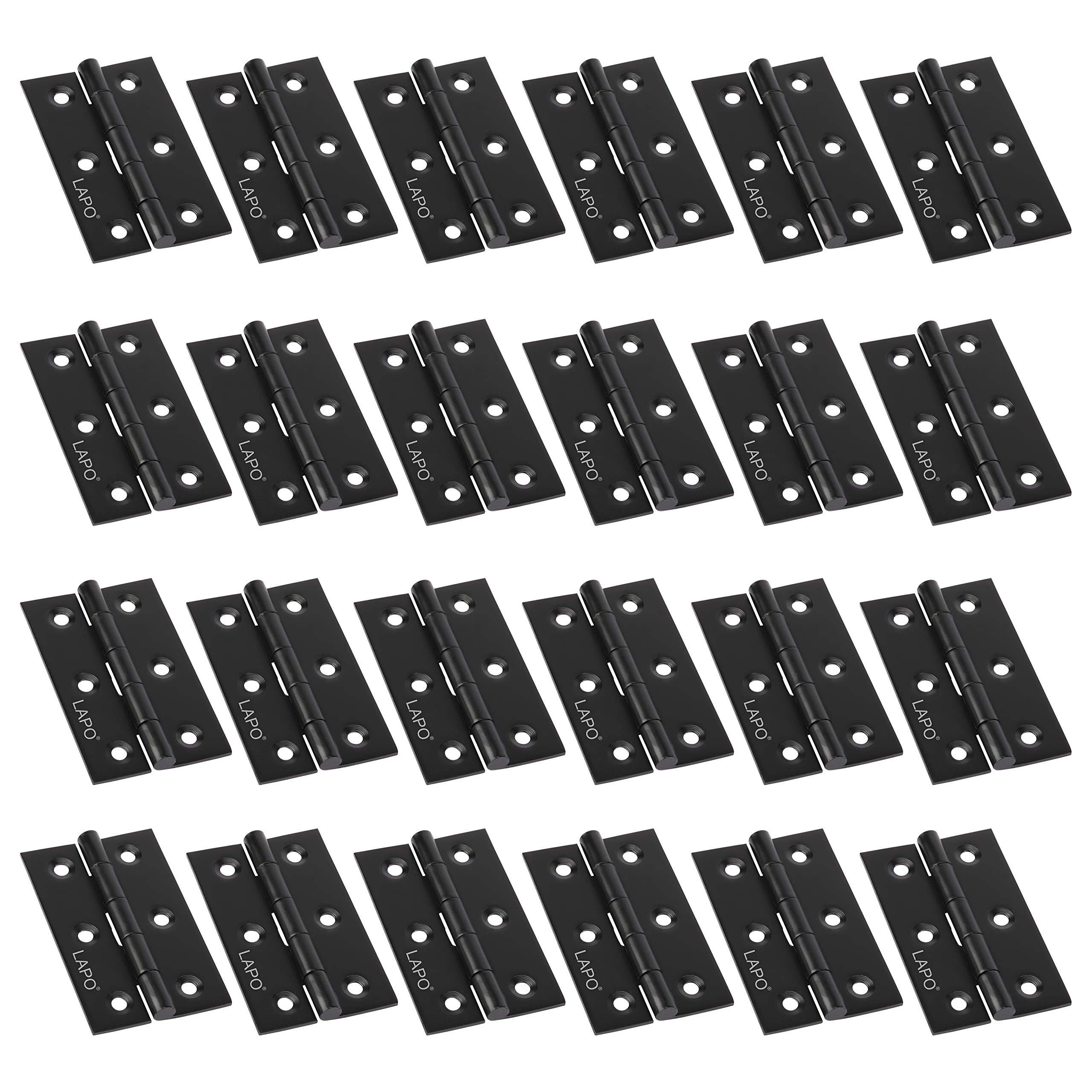 LAPO Premium Stainless Steel Door Butt Hinges,3 inch x 14 Gauge, 2 mm Thickness, Kabja for Door Wardrobe Cabinets, Soft Movement Kabza (3x14, 24 Pcs, Black Finish) (B0BSLGSFDZ) Amazon Price History, Amazon Price Tracker