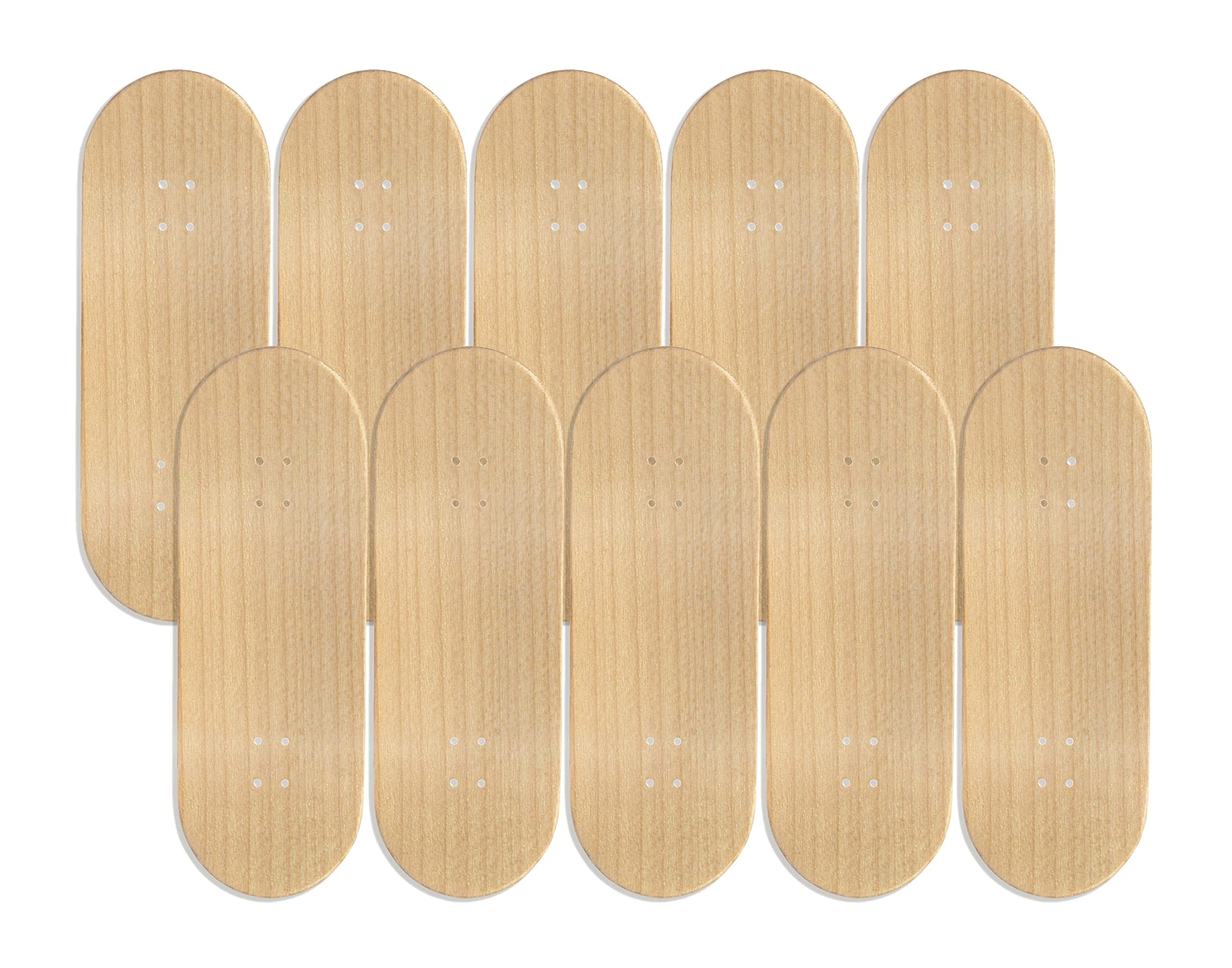 10PK Maker Series Maple Wooden Fingerboard Deck, Unbranded - 32mm x 97mm - Teak Tuning Fingerboards